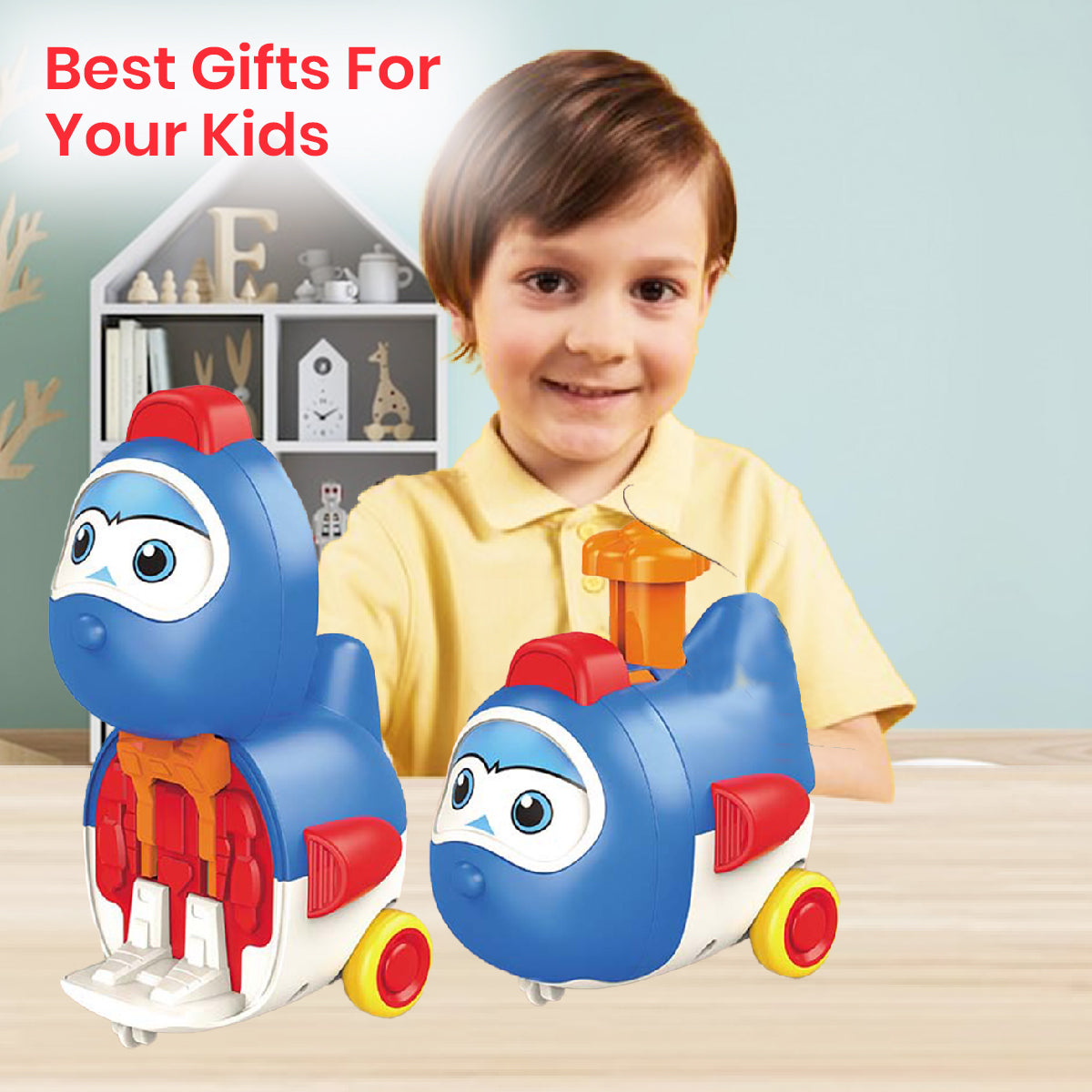ToyBharat Push N Go Transformer in Multicolour with Realistic Design is an exciting Interactive Toy for Kids aged 1–6 Years. Safe, Non-Toxic, and ideal for Indoor and Outdoor Play—perfect as a Gift Toy.