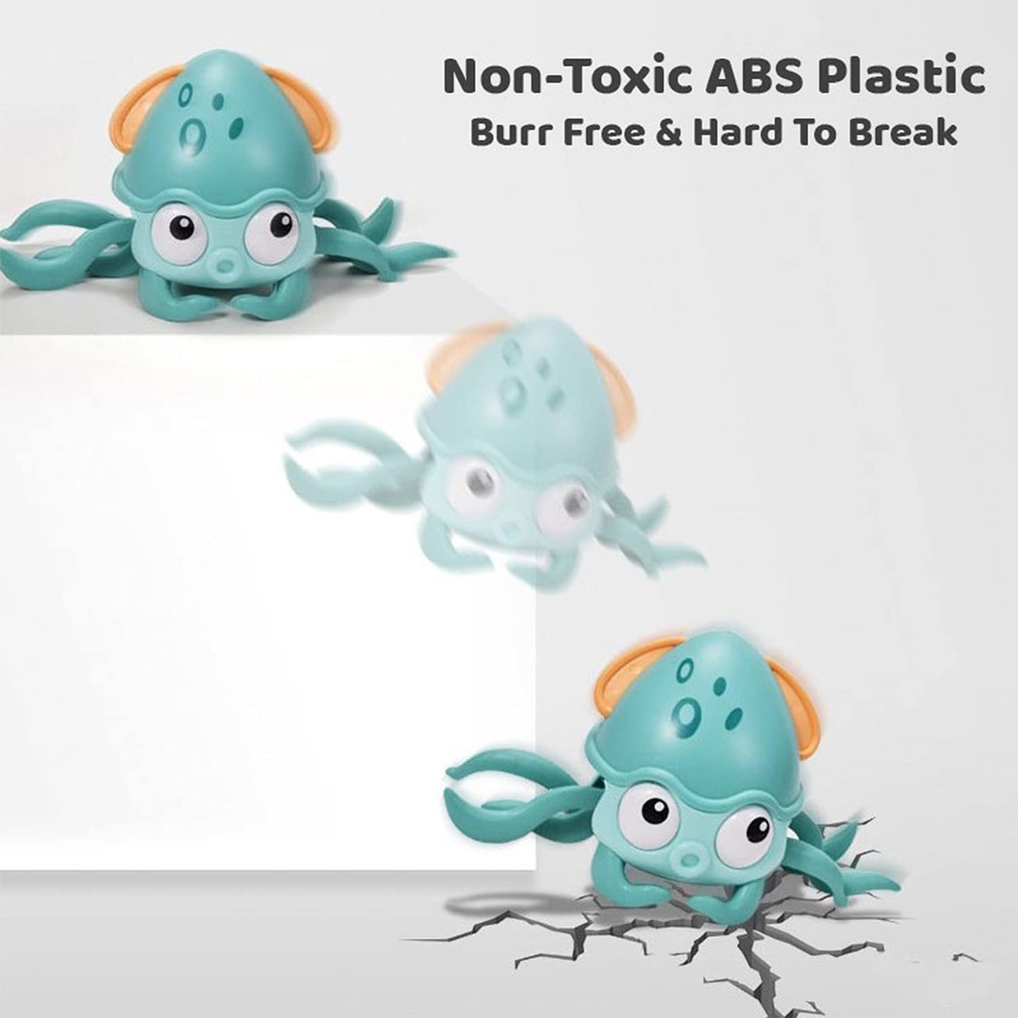 ToyBharat Interactive Baby Musical Octopus Crawling Toy with music, LED lights, and obstacle avoidance. A perfect tummy time toy for boys and girls age 1+, encouraging movement and sensory development.