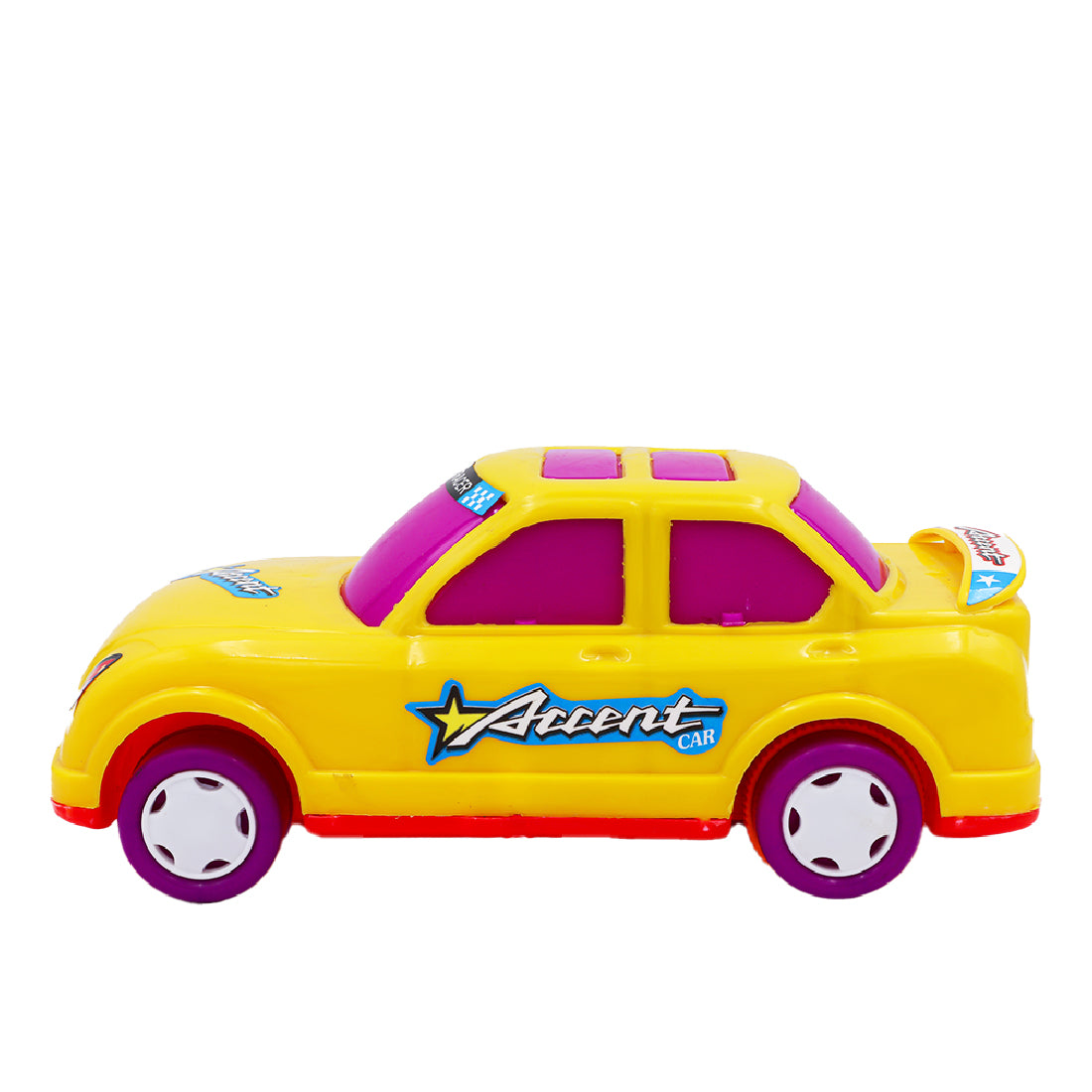 ToyBharat Accent Car is a multicolour friction-powered toy that zooms with a push. Durable, fun, and perfect as a gift for kids who love speed and play.