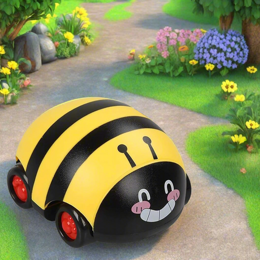 ToyBharat Pull Back Beetle Car Toys with Cute Design - Friction Powered Vehicle Playset Push & Go Toys for 1+ Years Old Boys & Girls, Gifts for Kids