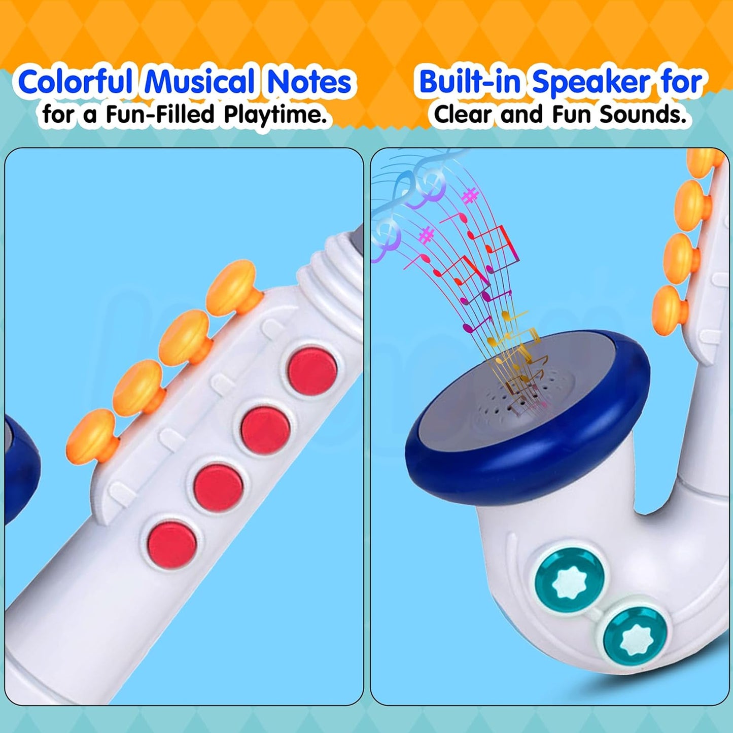 ToyBharat Musical Battery Saxophone Toy – Colorful, Fun Sound & Easy Play for Kids 3+ – Engaging Educational Instrument, Perfect Gift for Boys & Girls