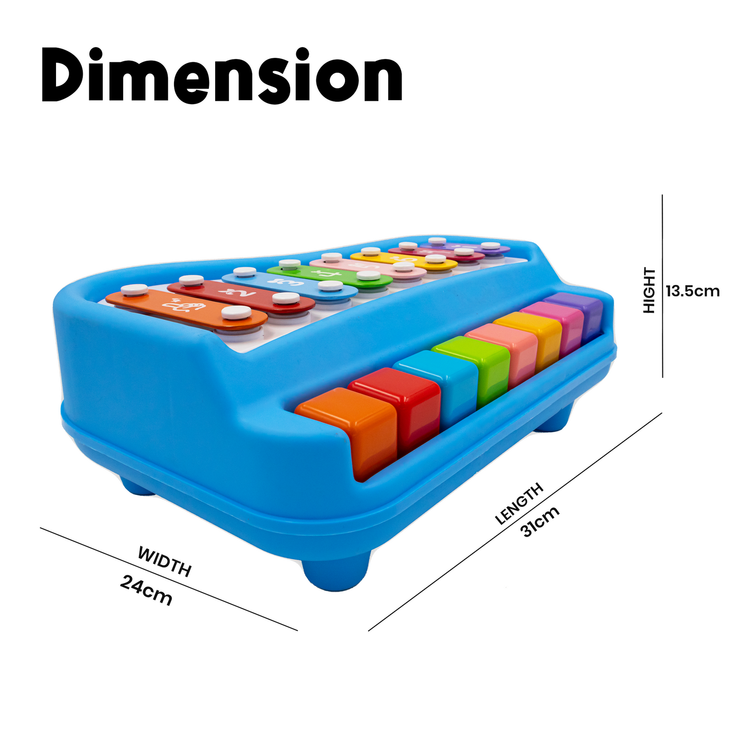 Toybharat 2 in 1 Musical Xylophone & Piano Toy for Kid | 8 Pin Toy | Interactive Toys | Musical Toy