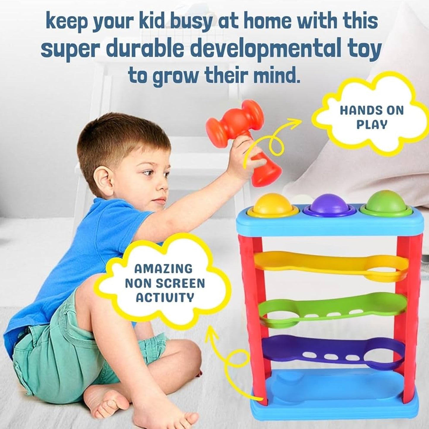 Toybharat Hammer ball |Multicolour | Game Toys | Birthday Gift for Boy and Girl Baby