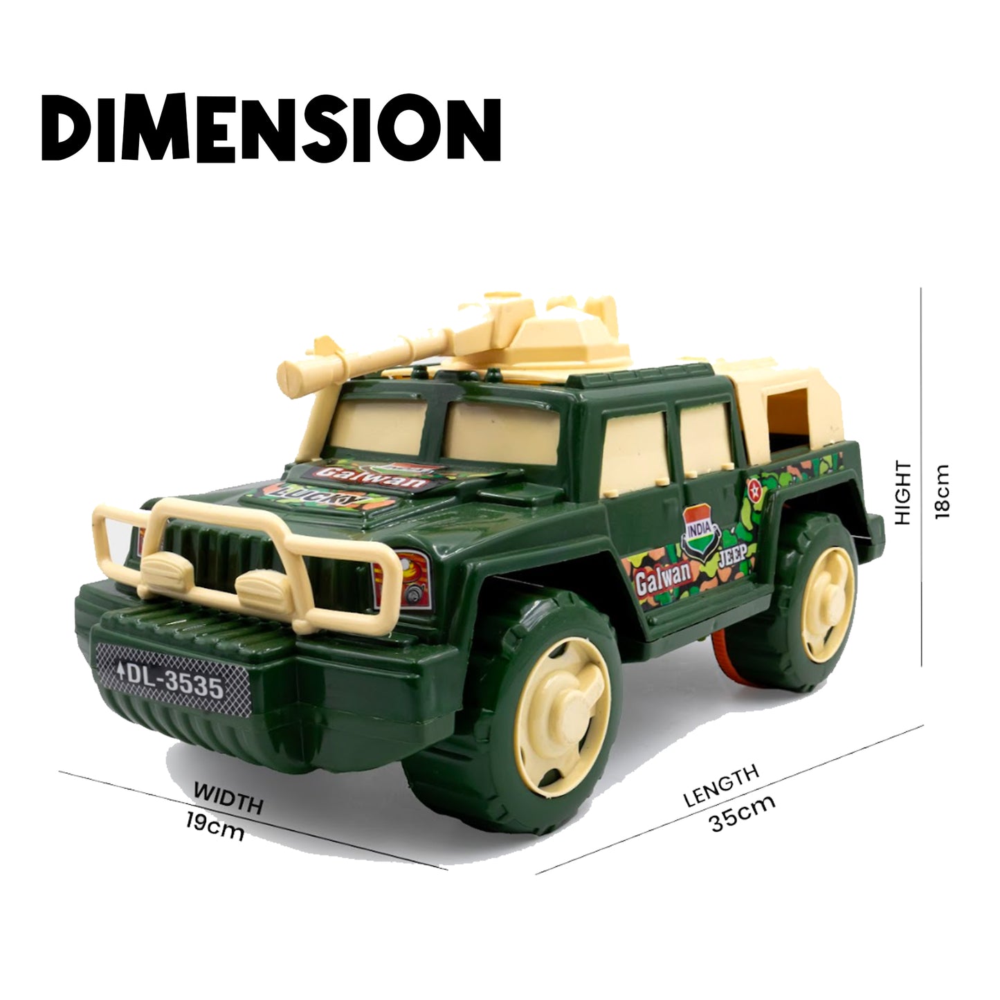 Toybharat Galwan Jeep |Multicolour |Friction Power Toys| Birthday Gift for Boy and Girl Baby