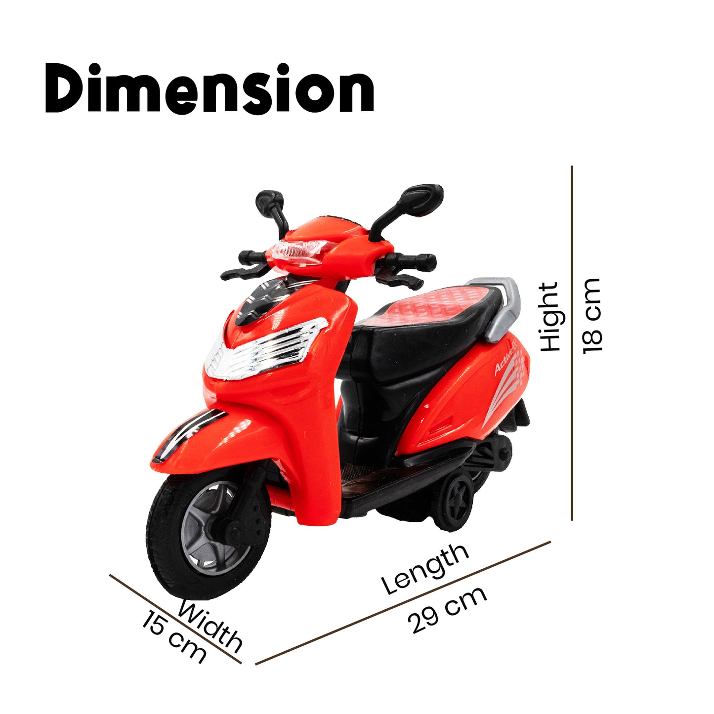 Toybharat Model Scooty |Multicolour |Friction Power Toys| Birthday Gift for Boy and Girl Baby