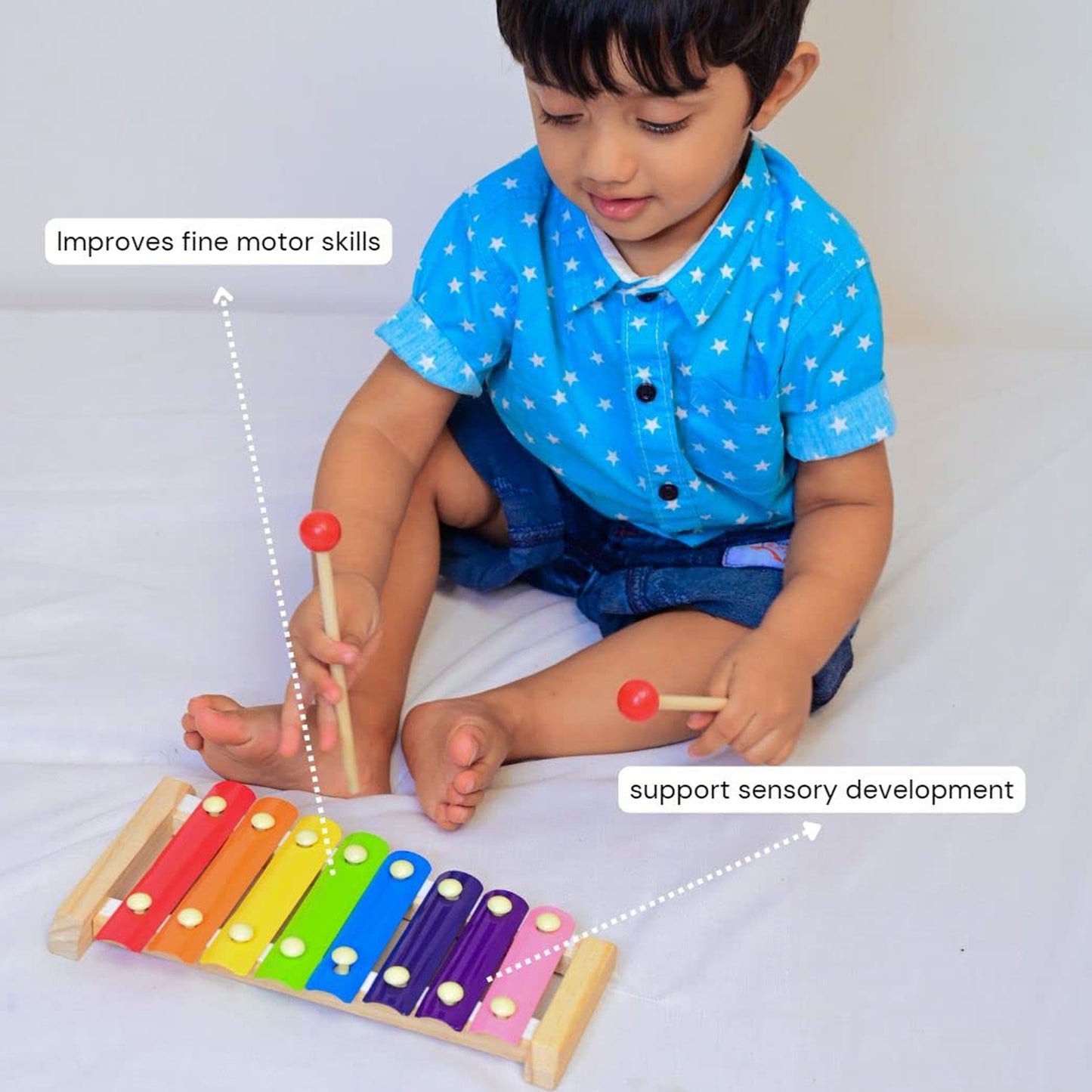 Toybharat Wooden Xylophone |Multicolour | Educational Toys | Birthday Gift for Boy and Girl