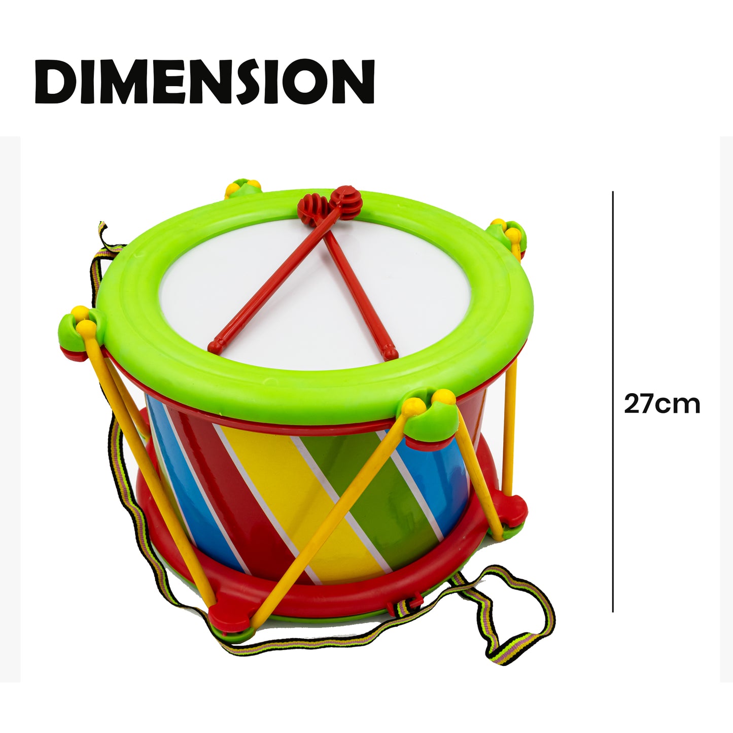 Toybharat Musical Drum Big |Multicolour |Intractive Toys |Musical Toys