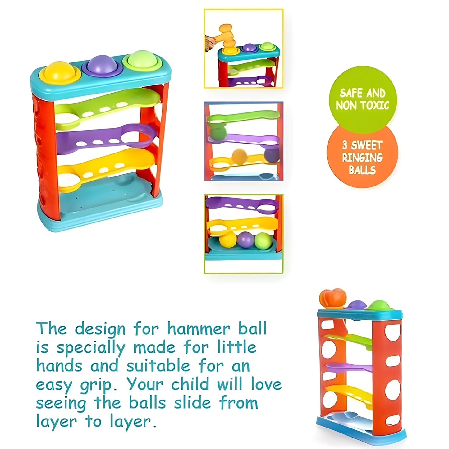 Toybharat Hammer ball |Multicolour | Game Toys | Birthday Gift for Boy and Girl Baby