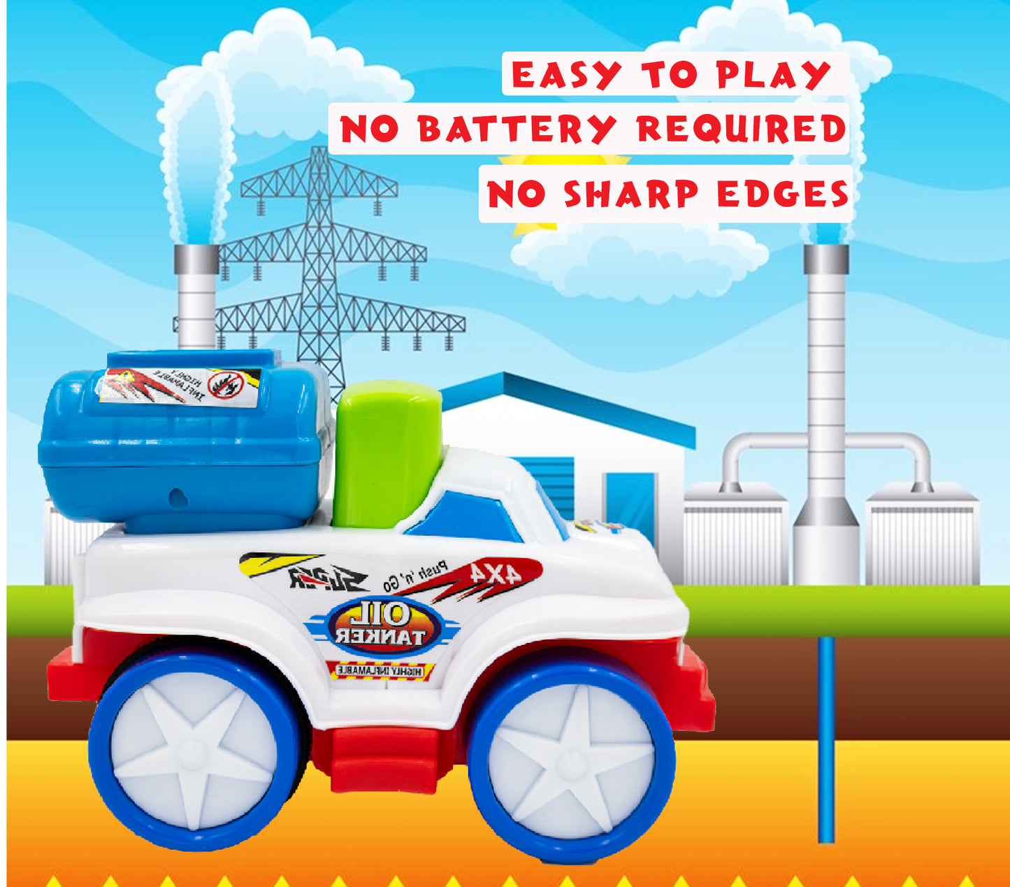 Toybharat Push N Go Oil Tanker |Multicolour | Push N Go Toys | Kids Gift