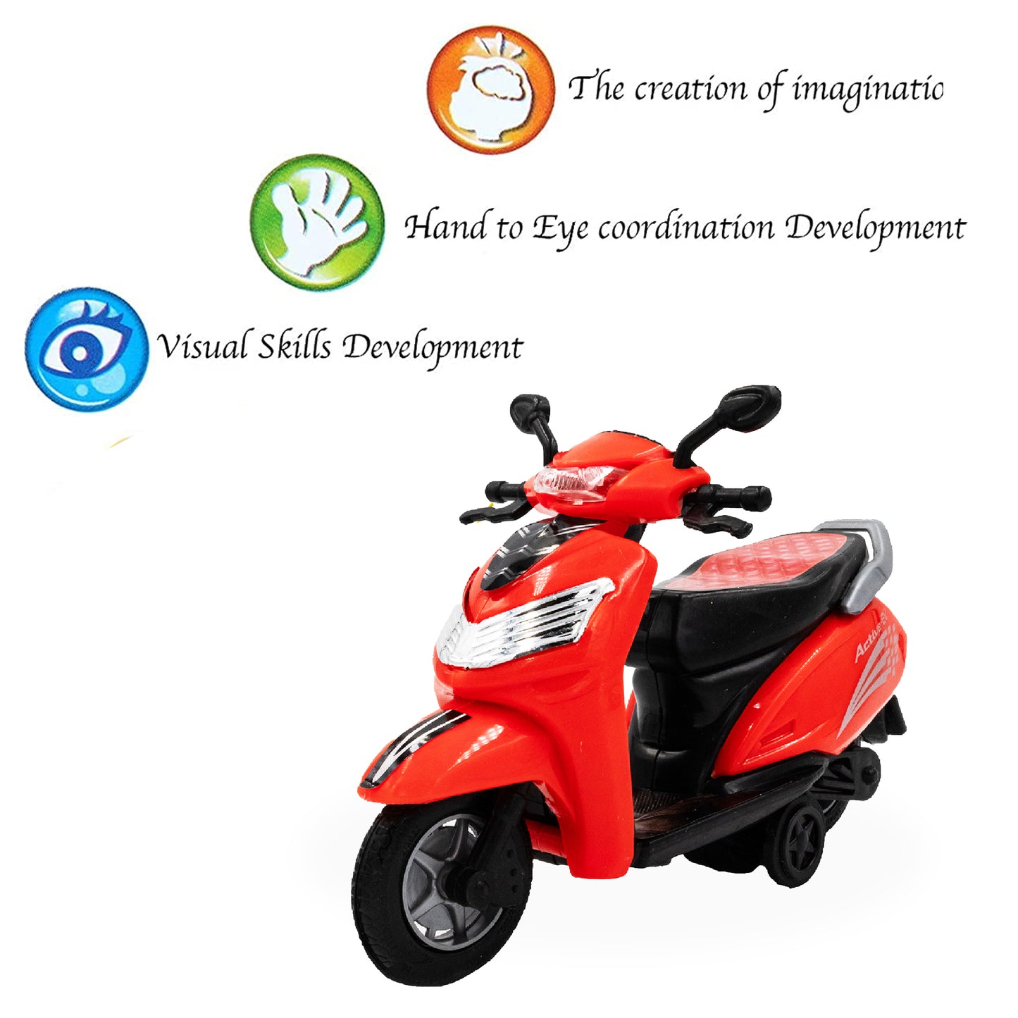 Toybharat Model Scooty |Multicolour |Friction Power Toys| Birthday Gift for Boy and Girl Baby