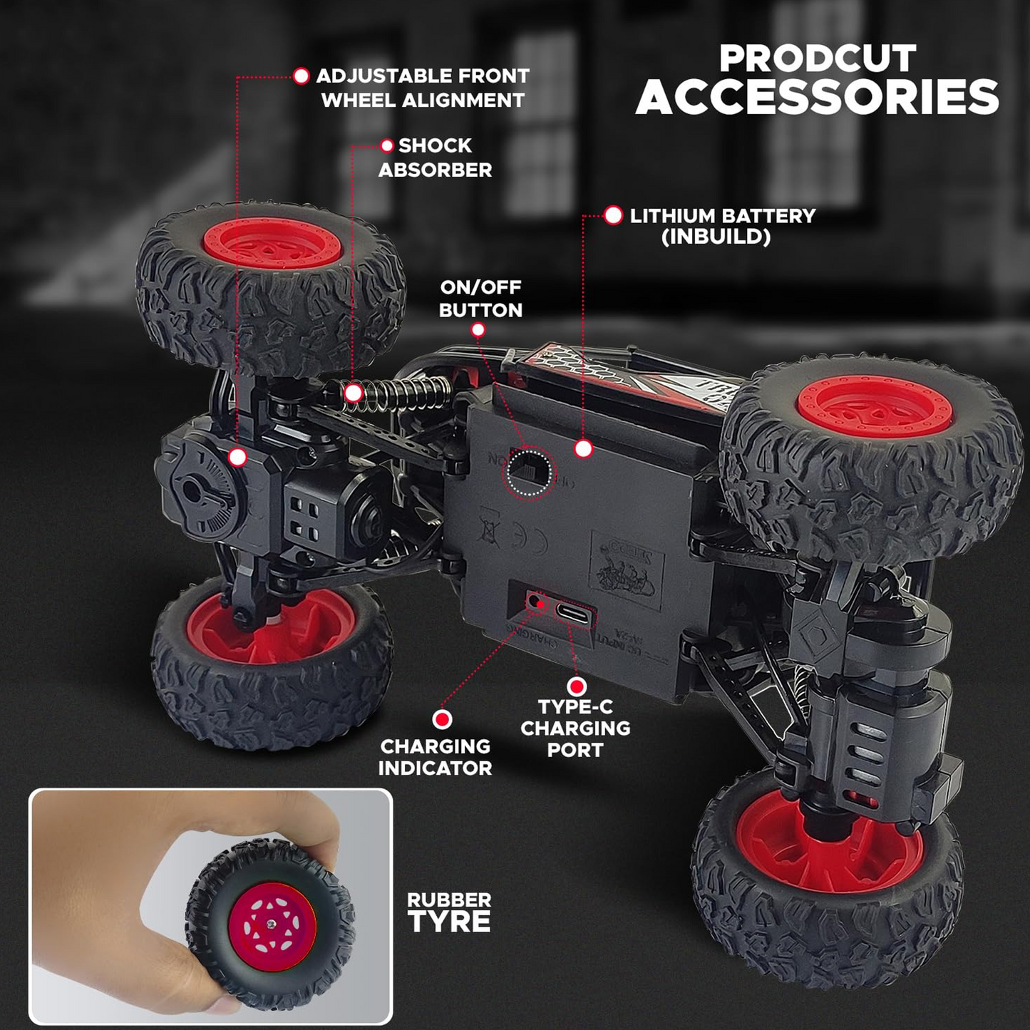 Toybharat RC Rock Crawler Monster Remote Control Car |RC Car Toy |Electronic Toys