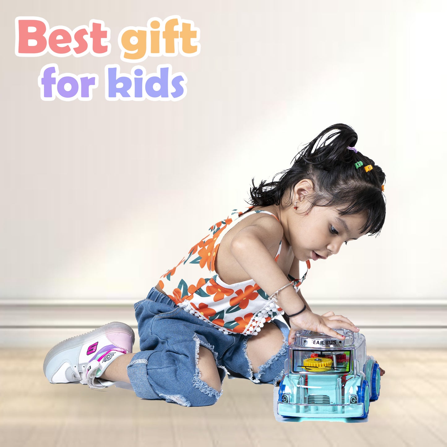 Toybharat Gear Bus |Multicolour |Friction Power Toys| Birthday Gift for Boy and Girl Baby
