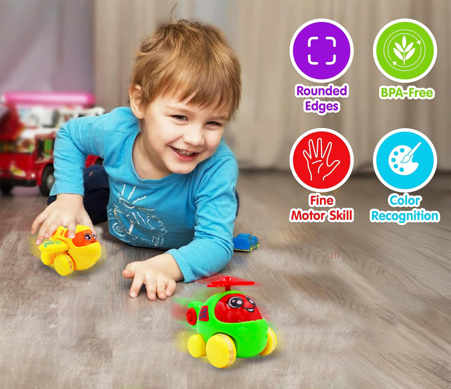 ToyBharat Cute Cartoon Plane 1 Pcs. |Multicolour | Travel Toys | Birthday Gift for Boy and Girl Baby |Intractive Toys