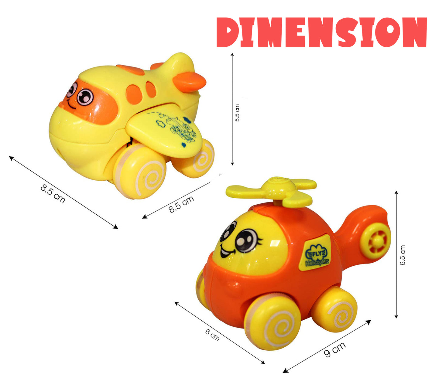 ToyBharat Cute Cartoon Plane 1 Pcs. |Multicolour | Travel Toys | Birthday Gift for Boy and Girl Baby |Intractive Toys