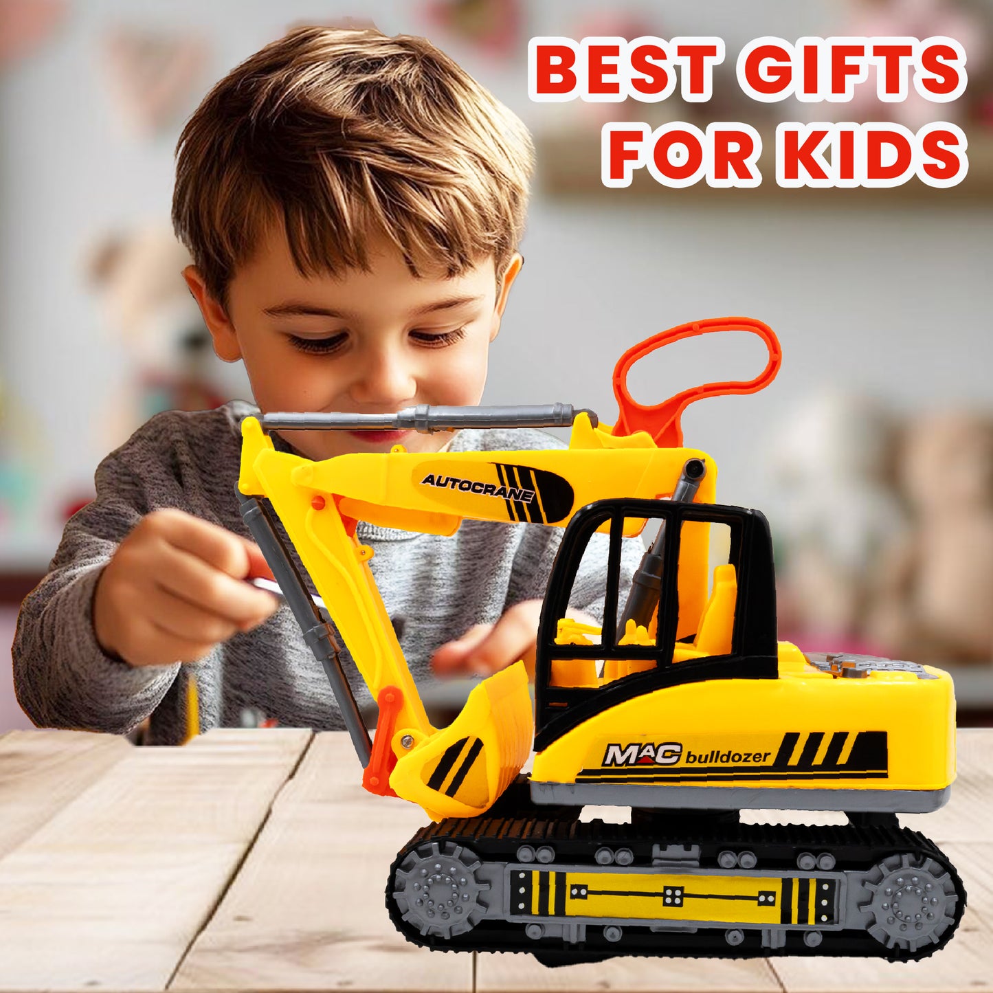 Toybharat Free Wheel Mac Bulldozer |Multicolour |Free Wheel Toys| Toy Gift