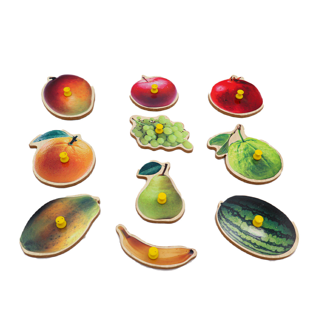 ToyBharat Wooden Puzzle Fruits Big is a colourful and educational toy for kids aged 1-6 years. It promotes early learning, shape recognition, and fine motor skills. A perfect birthday gift for boys and girls.