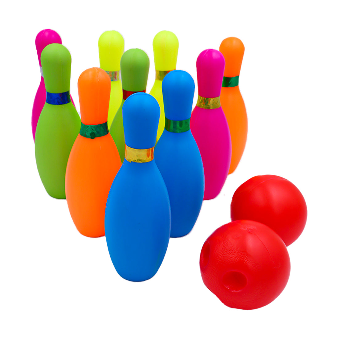ToyBharat Kids Bowling Pin Set is a multicolour role play toy that promotes hand-eye coordination, balance, and motor skills. Safe, lightweight, and fun, it’s the perfect indoor and outdoor gift for travel play.