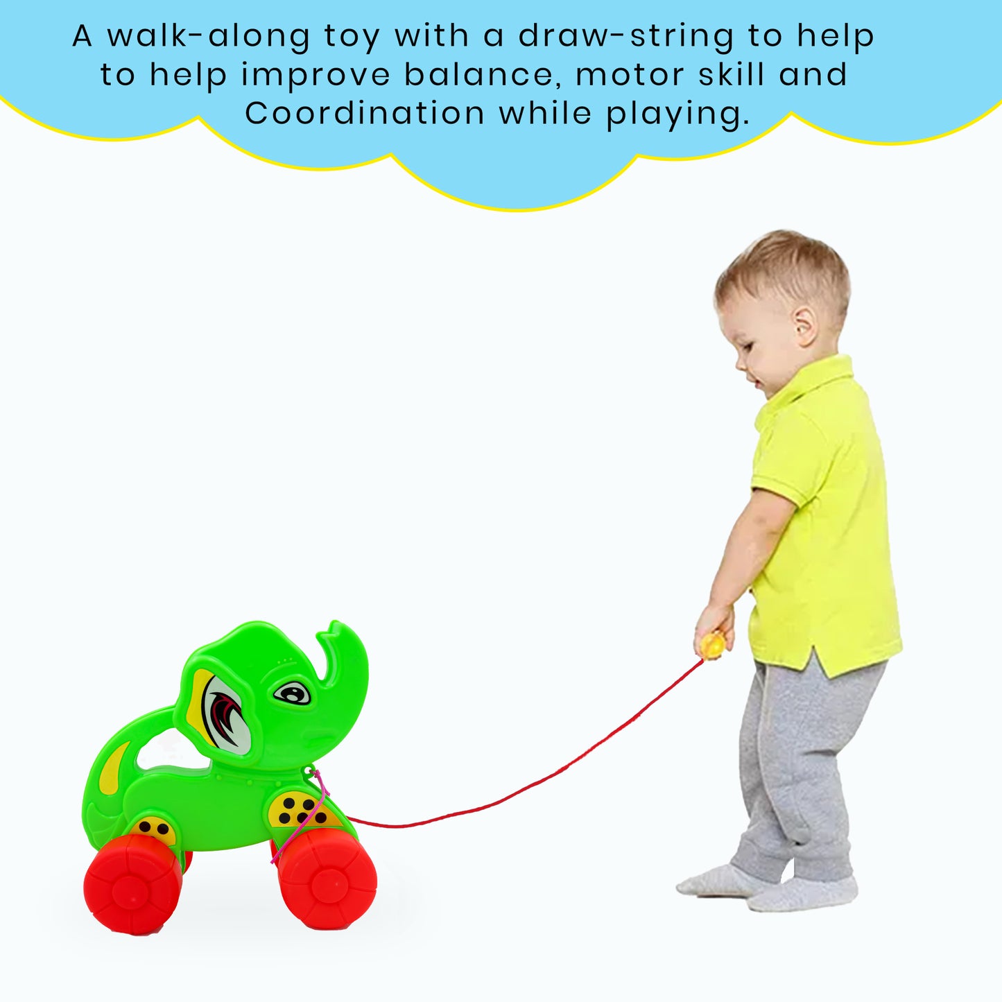 Toybharat Dancing Appu | Multicolour pull-along toy that dances and entertains kids. Fun travel toy perfect for playful learning and movement.