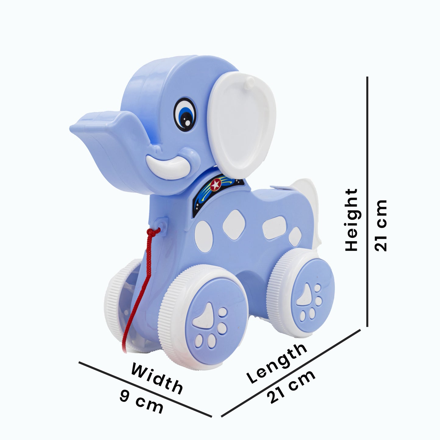 ToyBharat Choo Choo Elephant is a multicolour pull-along travel toy designed for kids aged 1-6. Safe, non-toxic, and realistic in design, it offers engaging indoor and outdoor play. Ideal as a birthday gift.