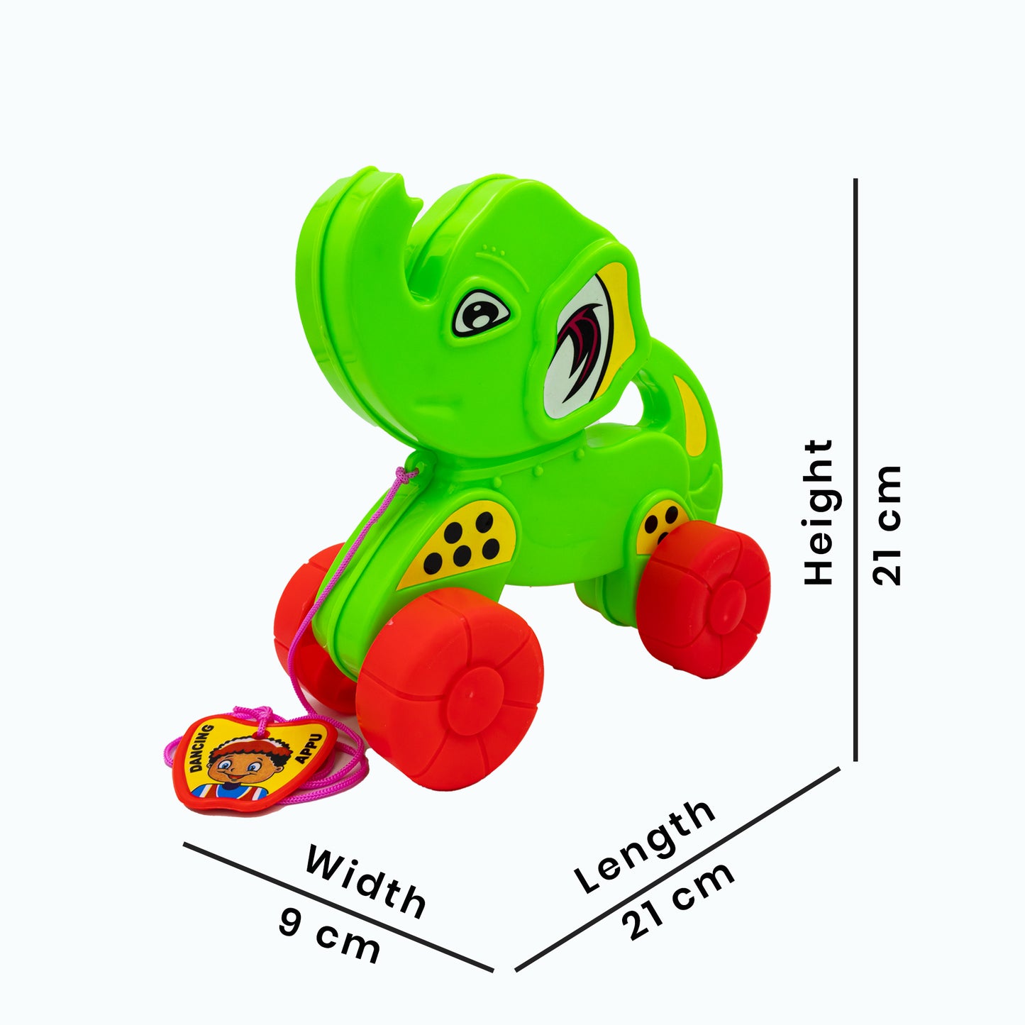 Toybharat Dancing Appu | Multicolour pull-along toy that dances and entertains kids. Fun travel toy perfect for playful learning and movement.