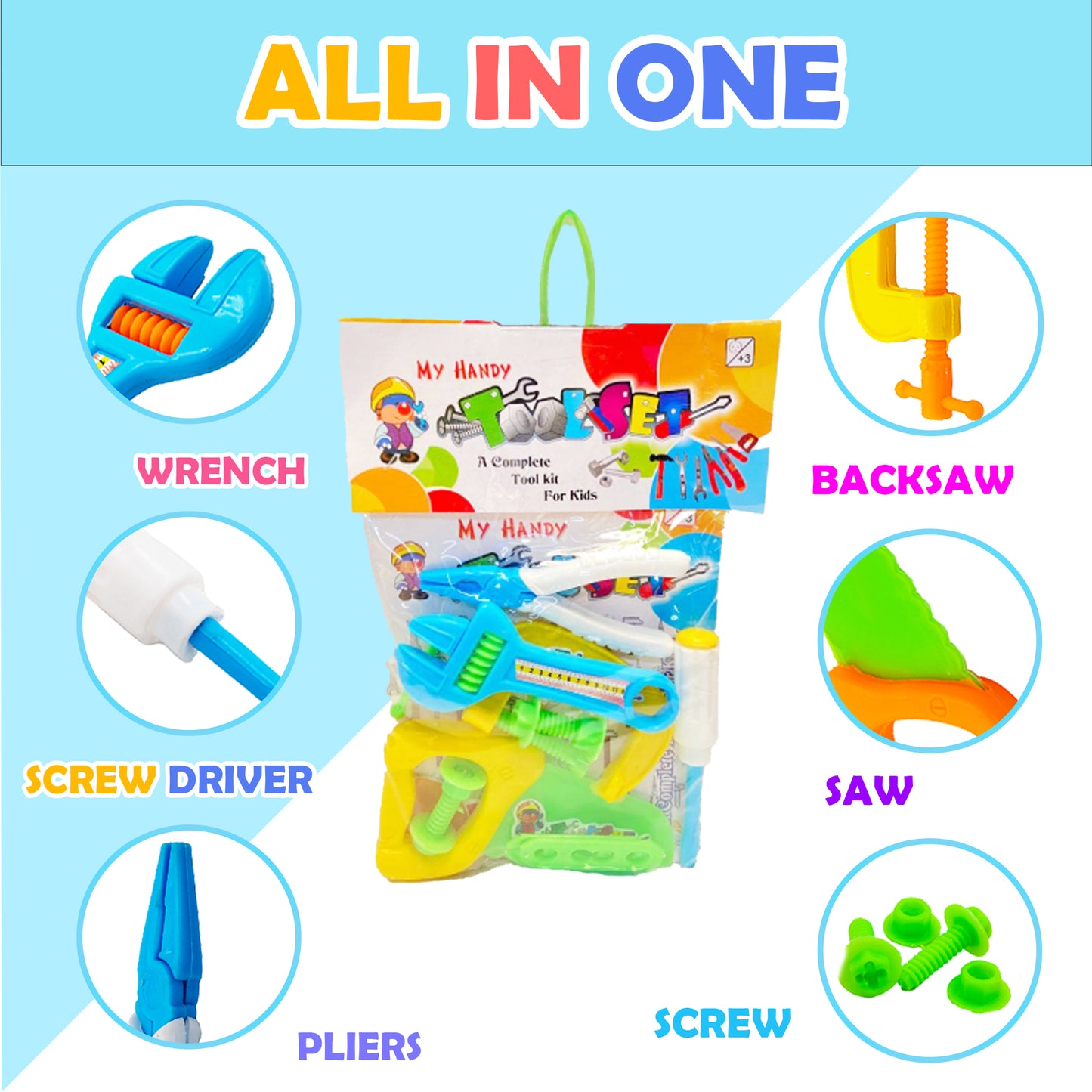 Toybharat Tool Kit Toy | Multicolour | Toy Gift Role Play set | Tools