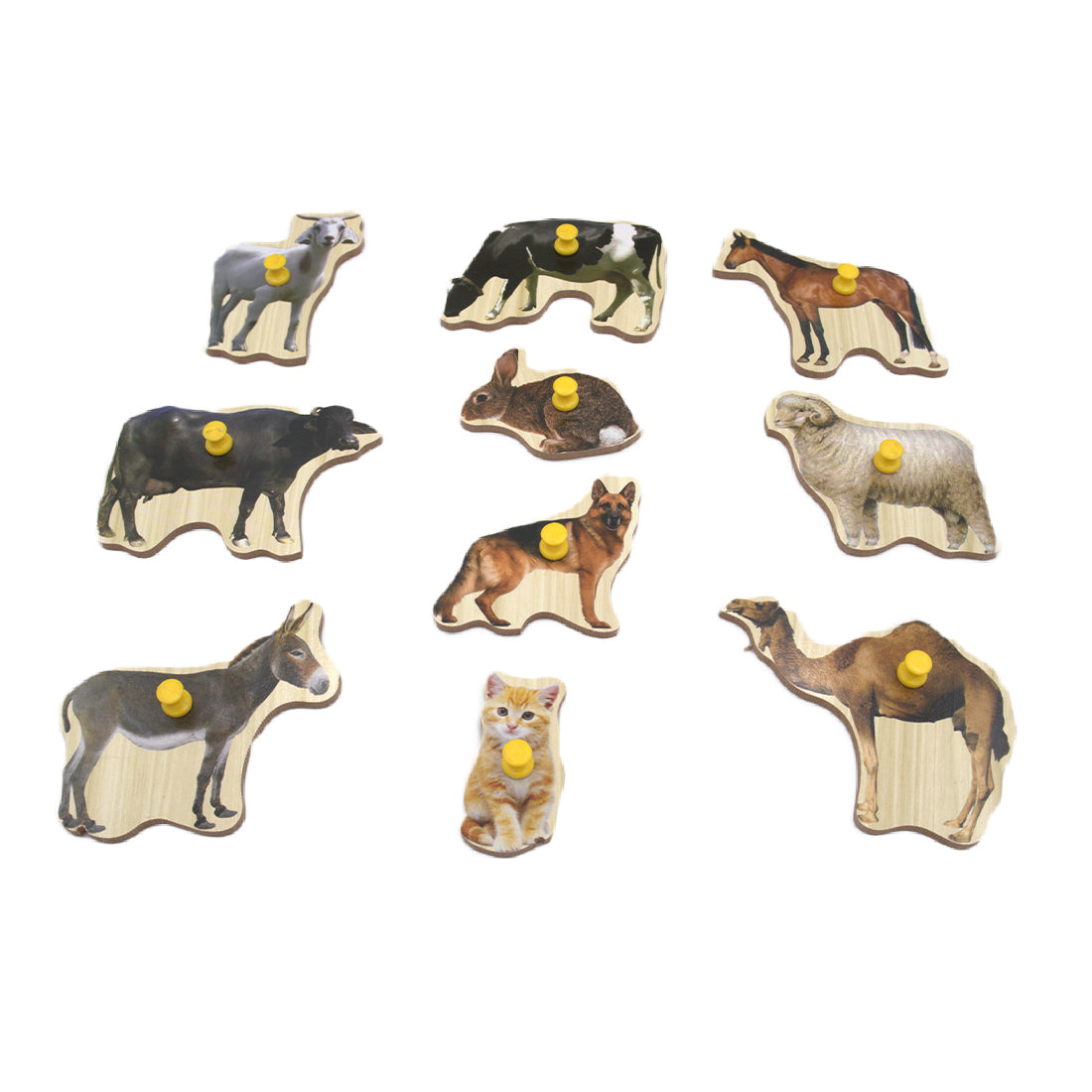ToyBharat Wooden Puzzle Domestic Animal Big is a colourful and educational wooden toy that helps kids recognize animals, improve coordination, and develop learning skills. Perfect birthday gift for toddlers and kids.