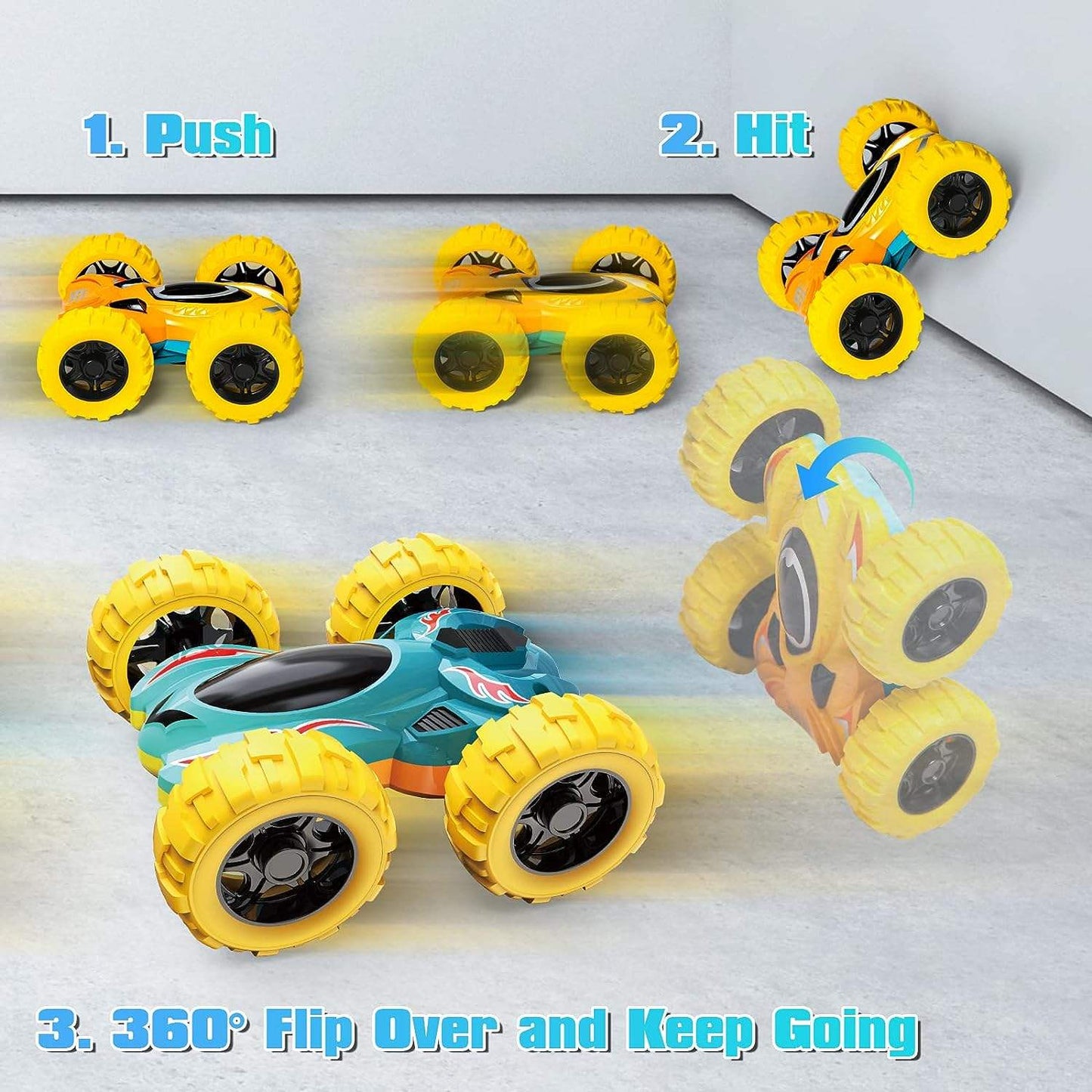ToyBharat Car Double Sided |Multicolour | Travel Toys | Birthday Gift for Boy and Girl Baby | Friction Toy