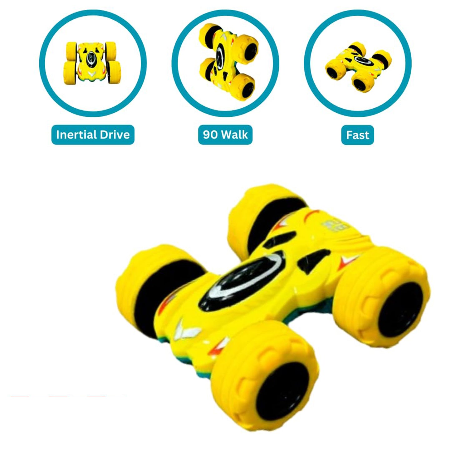 ToyBharat Car Double Sided |Multicolour | Travel Toys | Birthday Gift for Boy and Girl Baby | Friction Toy