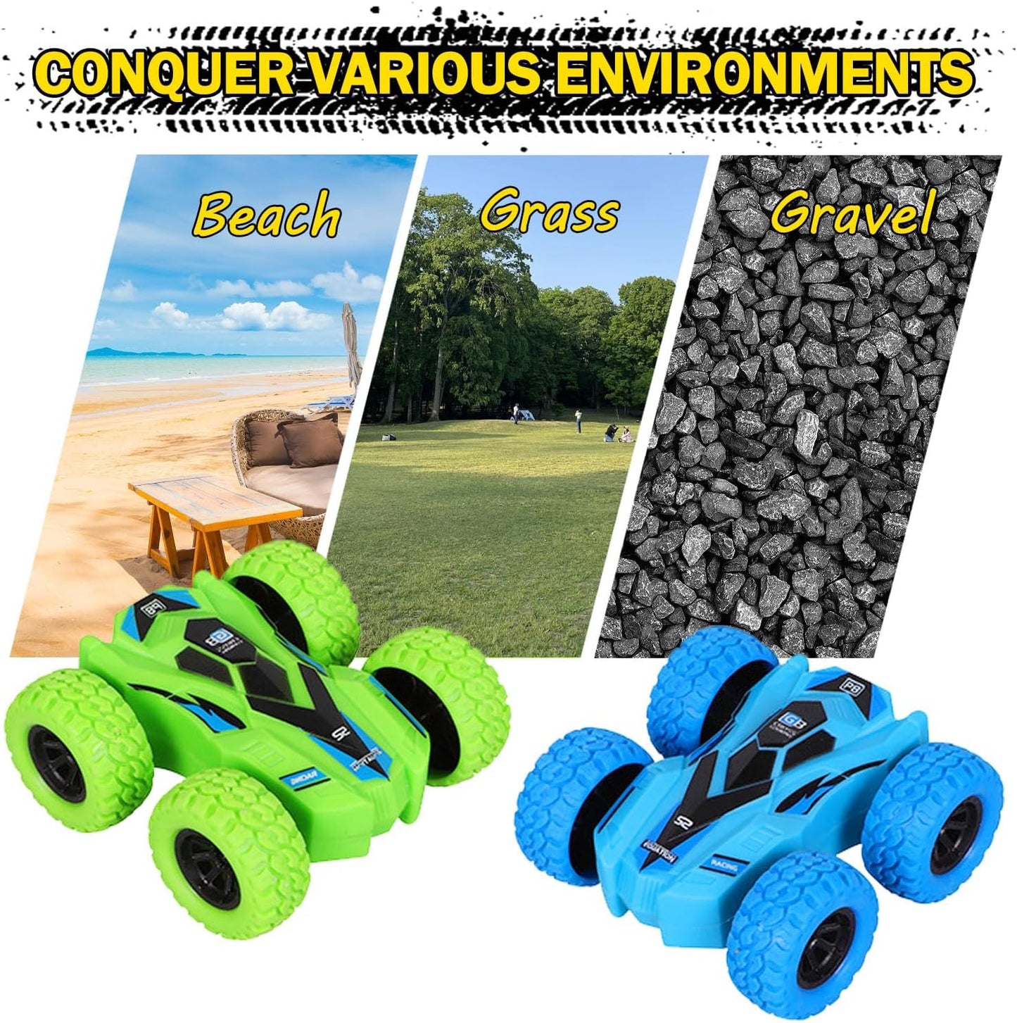 ToyBharat Car Double Sided |Multicolour | Travel Toys | Birthday Gift for Boy and Girl Baby | Friction Toy