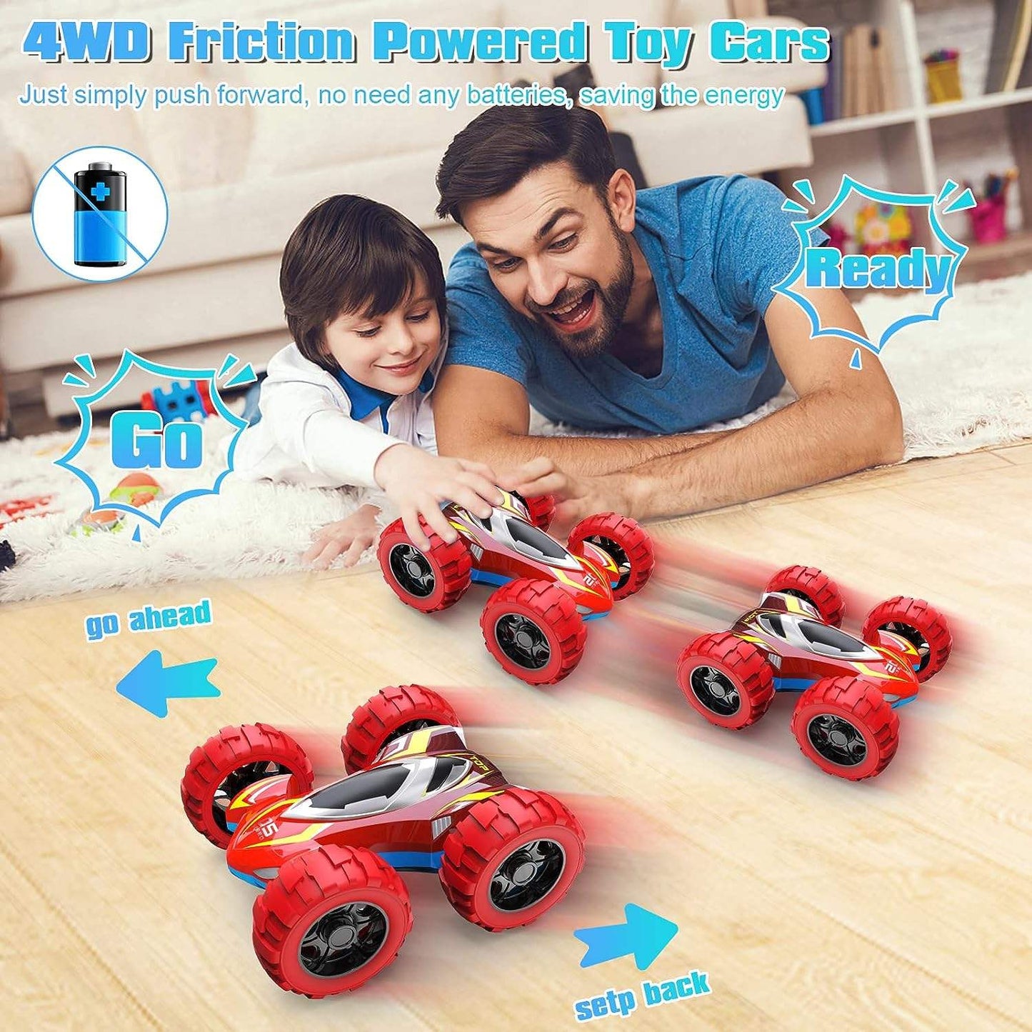 ToyBharat Car Double Sided |Multicolour | Travel Toys | Birthday Gift for Boy and Girl Baby | Friction Toy