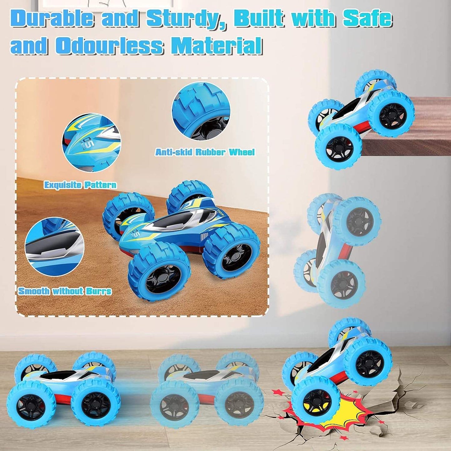 ToyBharat Car Double Sided |Multicolour | Travel Toys | Birthday Gift for Boy and Girl Baby | Friction Toy