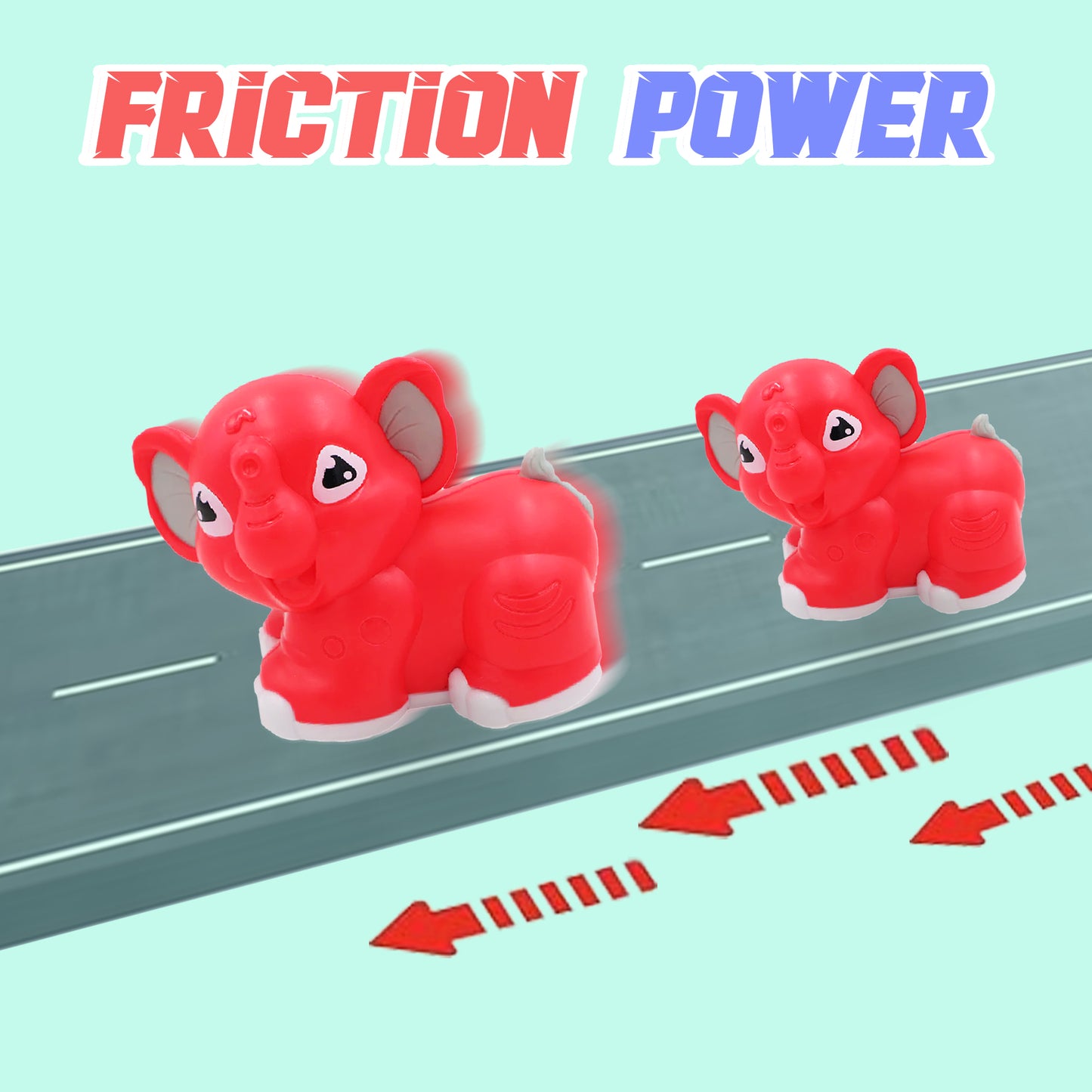 ToyBharat Cute Elephant Friction Powered | Gift Toy | Made in India | 1-6 Year | Realistic Design | Indoor Outdoor Play | Safe and Non-Toxic | Gift for Kids | Multicolour