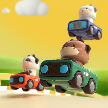 Toybharat Pressing go Animal Car 1 Pcs. | Multicolour | Push N Go Toys | Kids Gift