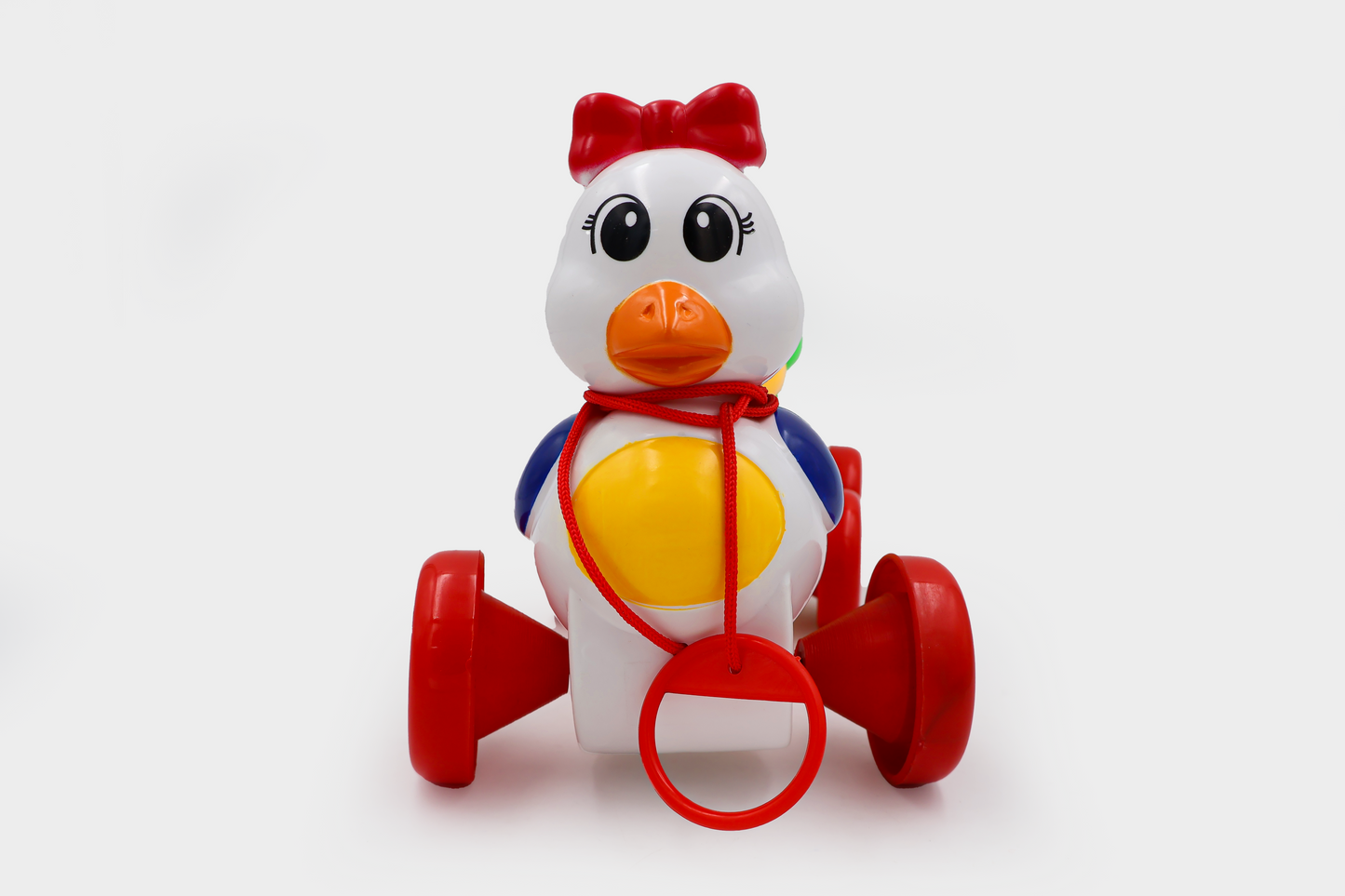 ToyBharat Pulling Duck Family is a multicolour pull along toy designed for kids aged 1-6. This adorable duck set promotes walking skills, is travel-friendly, and makes a perfect indoor-outdoor birthday gift.