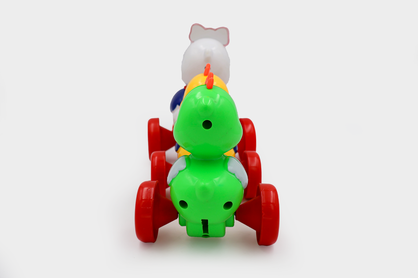 ToyBharat Pulling Duck Family is a multicolour pull along toy designed for kids aged 1-6. This adorable duck set promotes walking skills, is travel-friendly, and makes a perfect indoor-outdoor birthday gift.