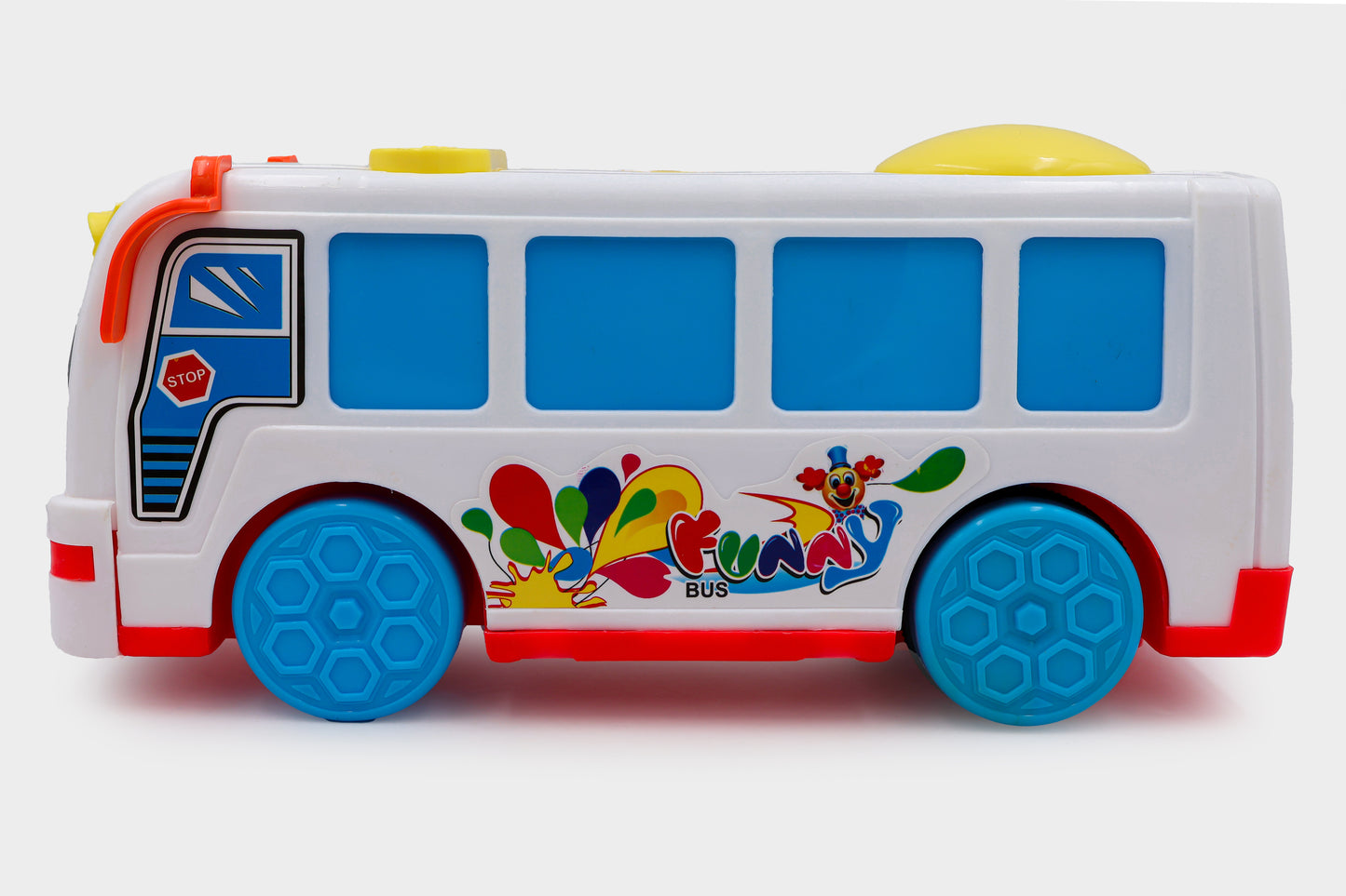 ToyBharat Funny Bus Friction Toy in Multicolour with Realistic Design is the perfect Travel Toy and Birthday Gift for Kids aged 1-6 Years. Safe, Non-Toxic, Battery-Free, ideal for Indoor and Outdoor Play.