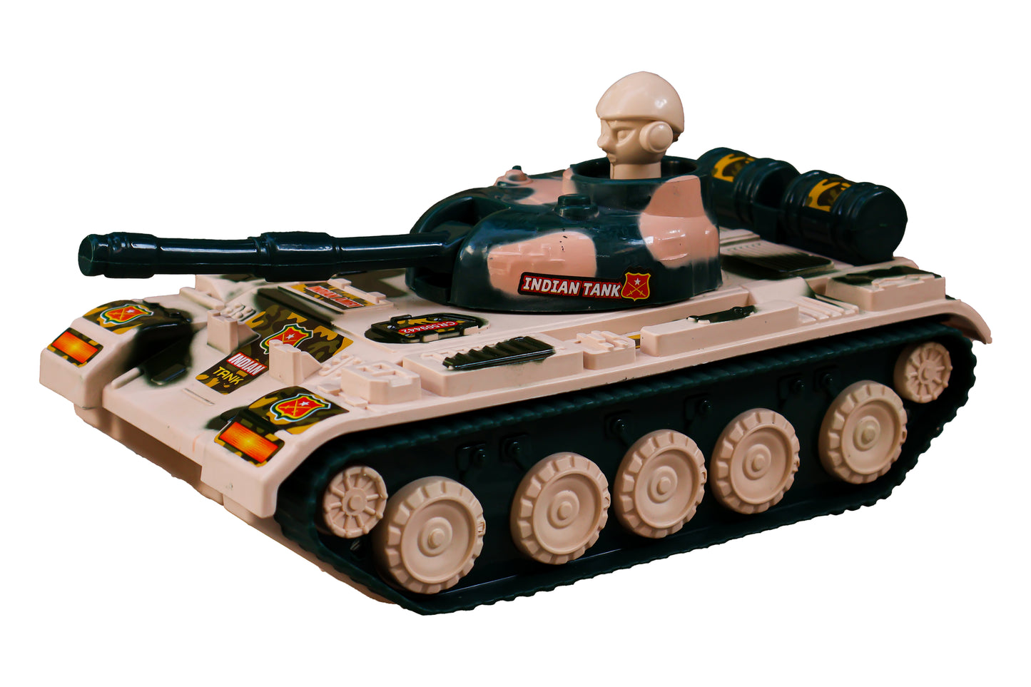 Toybharat Free Wheel Indian Tank | Multicolour | Free Wheel Toys | Birthday Gift for Boy and Girl Baby