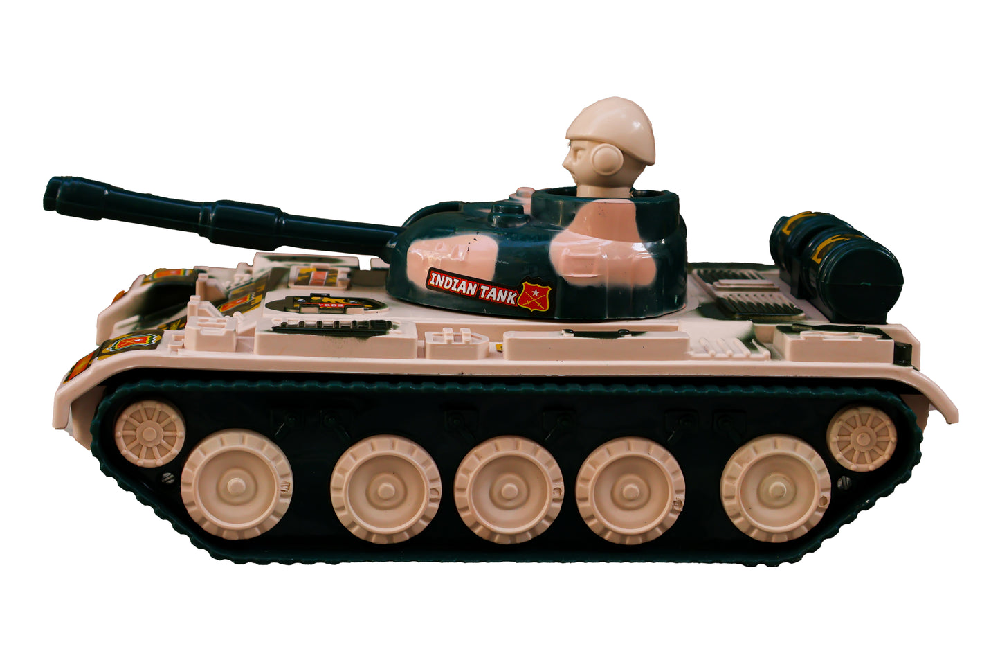 Toybharat Free Wheel Indian Tank | Multicolour | Free Wheel Toys | Birthday Gift for Boy and Girl Baby
