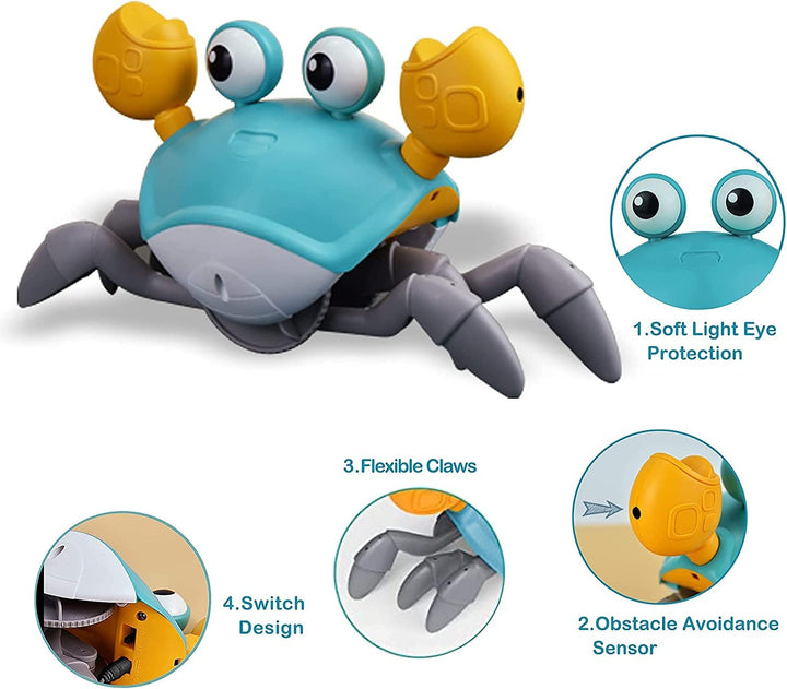 ToyBharat Musical Dancing & Crawling Crab Toy is a fun interactive robot toy for kids. With music, lights, and smart crawling movement, it's safe, non-toxic, and perfect for active and educational play.