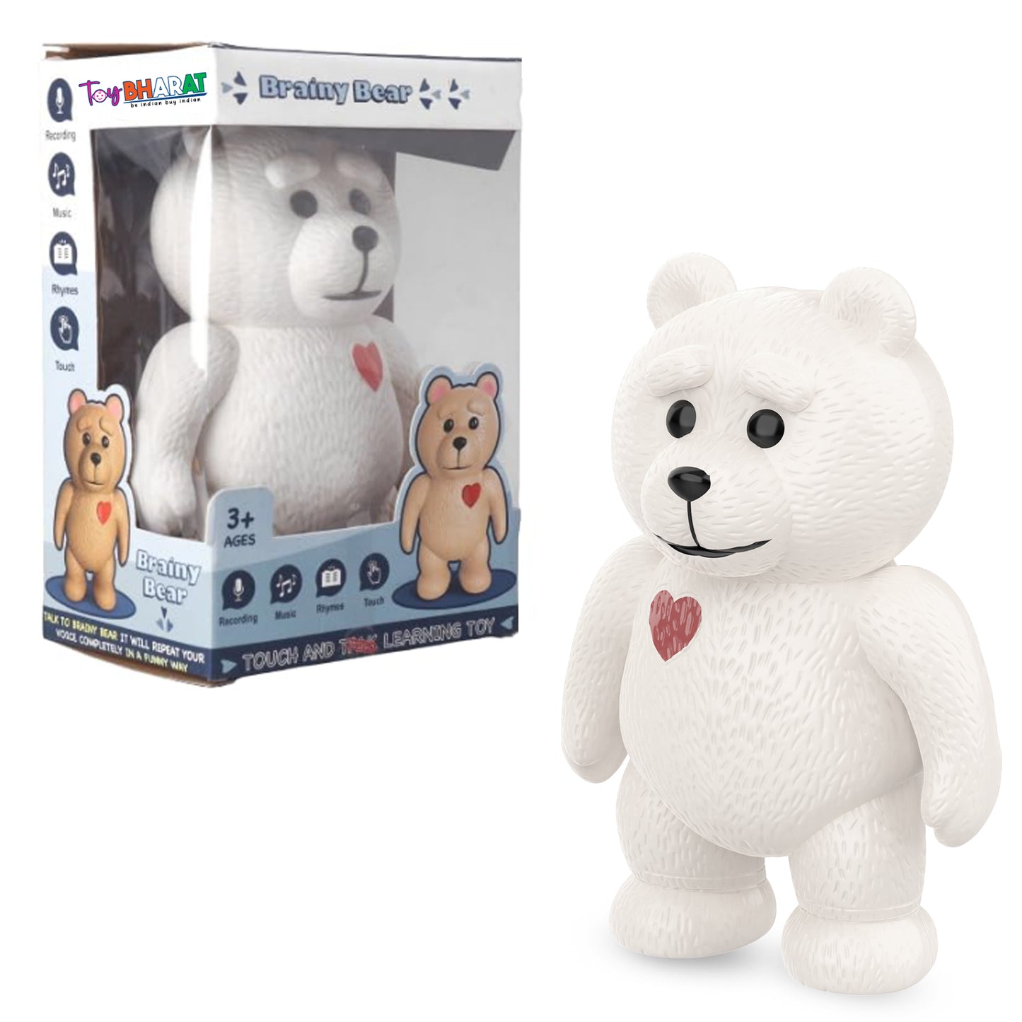 Toybharat Brainy Bear |Multicolour | Learning Toys | Birthday Gift for Boy and Girl Baby | Interactive Toys
