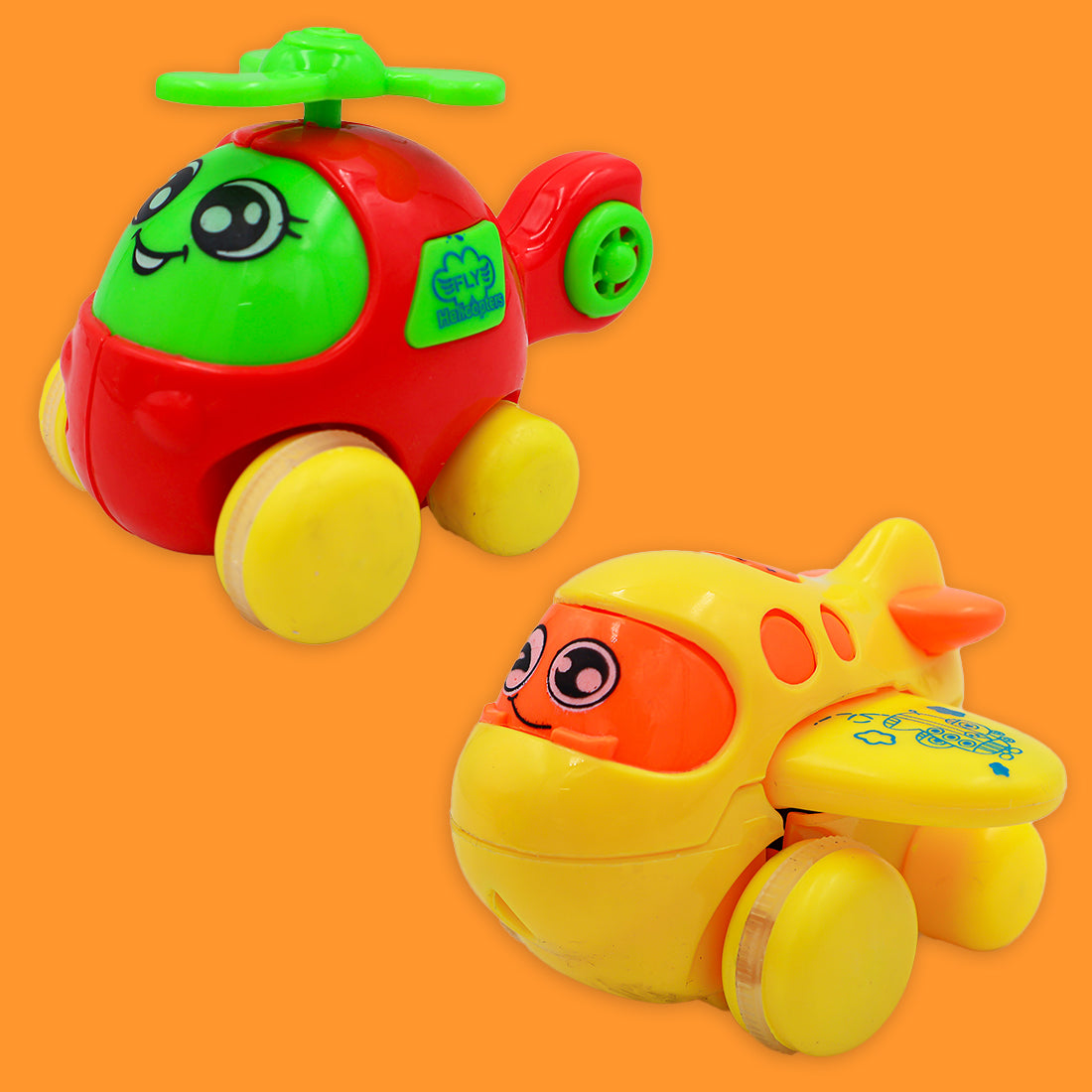 ToyBharat Cute Cartoon Plane 1 Pcs. |Multicolour | Travel Toys | Birthday Gift for Boy and Girl Baby |Intractive Toys