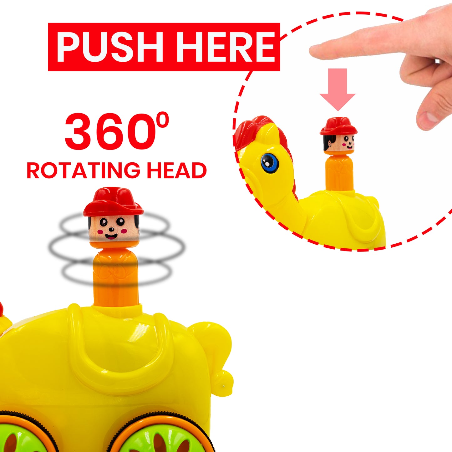 ToyBharat Push N Go Horse – A fun travel toy for kids aged 1-6 years with a realistic design. Made in India, safe and non-toxic, ideal for indoor and outdoor play. A perfect multicolour birthday gift for kids.