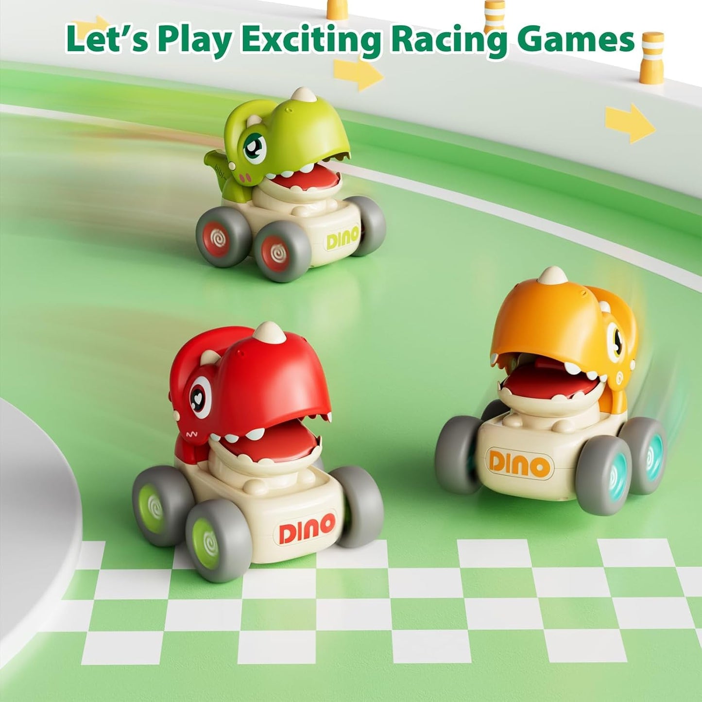 Toybharat Push N Go Dino |Multicolour | Travel Toys | Birthday Gift for Boy and Girl Baby