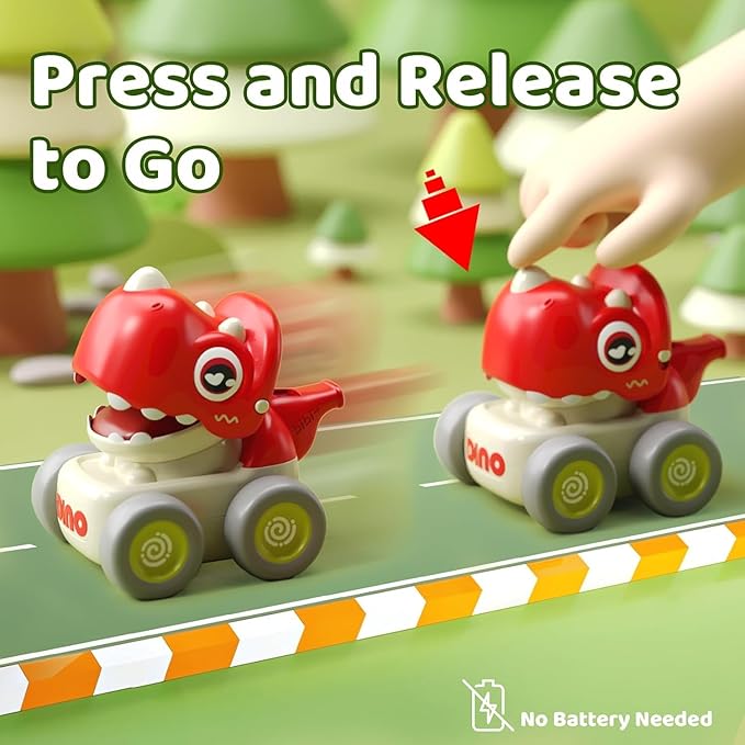Toybharat Push N Go Dino |Multicolour | Travel Toys | Birthday Gift for Boy and Girl Baby