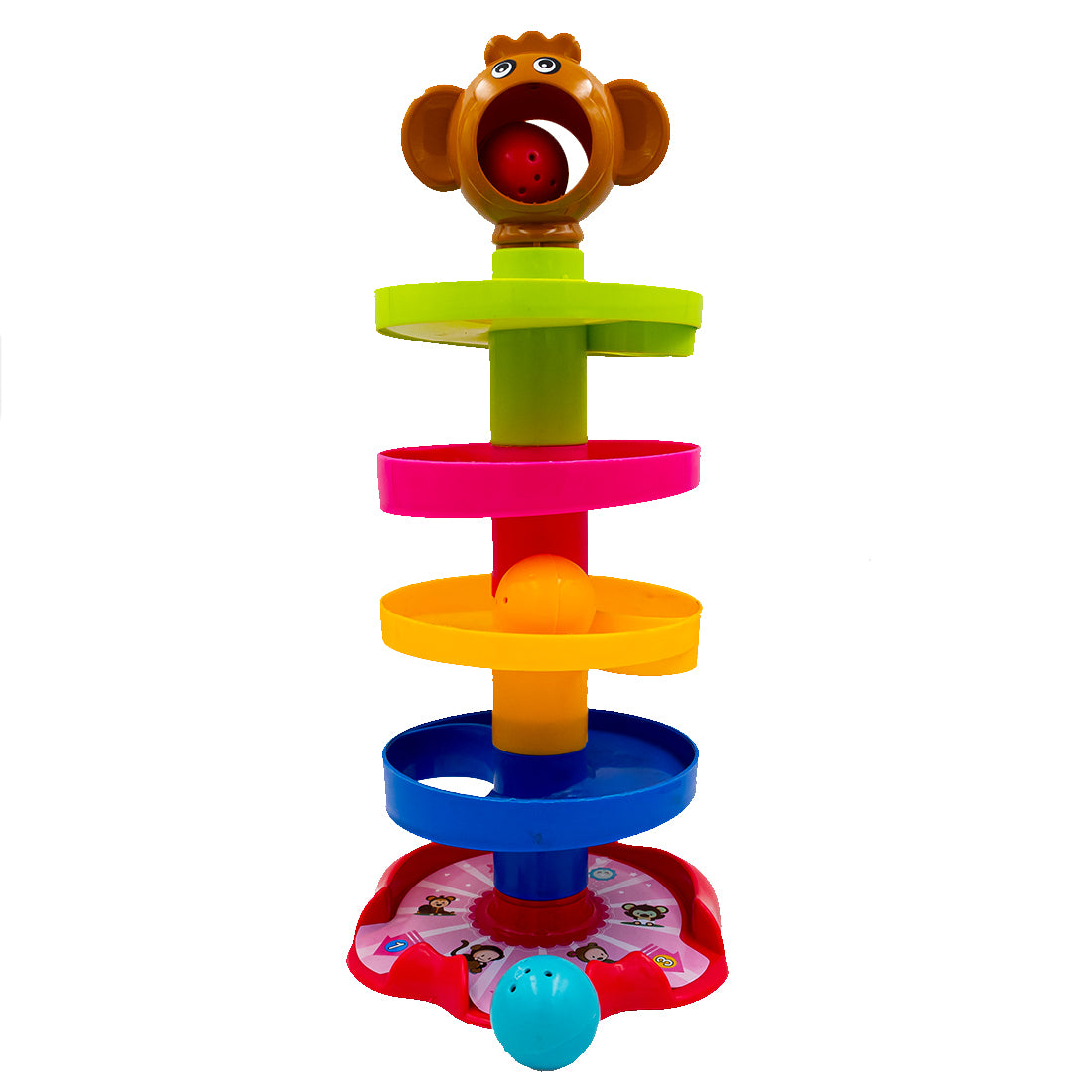 ToyBharat Rolla Ball 5 Layers Swirling Ball Ramp Roll Ball Toy for Baby Kids | Drop and Go Ball Stack and Toss Game with 3 Balls