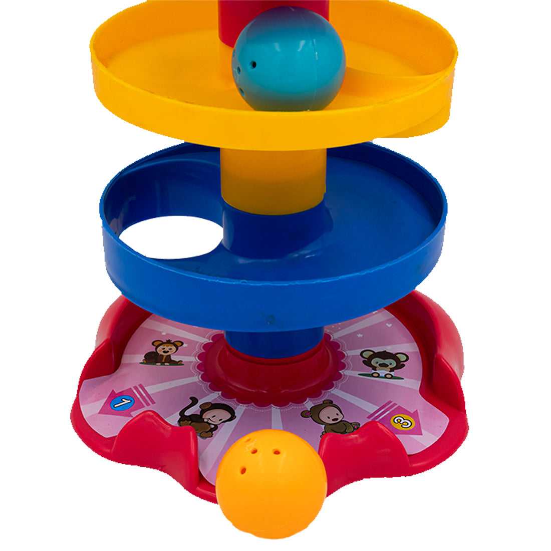 ToyBharat Rolla Ball 5 Layers Swirling Ball Ramp Roll Ball Toy for Baby Kids | Drop and Go Ball Stack and Toss Game with 3 Balls