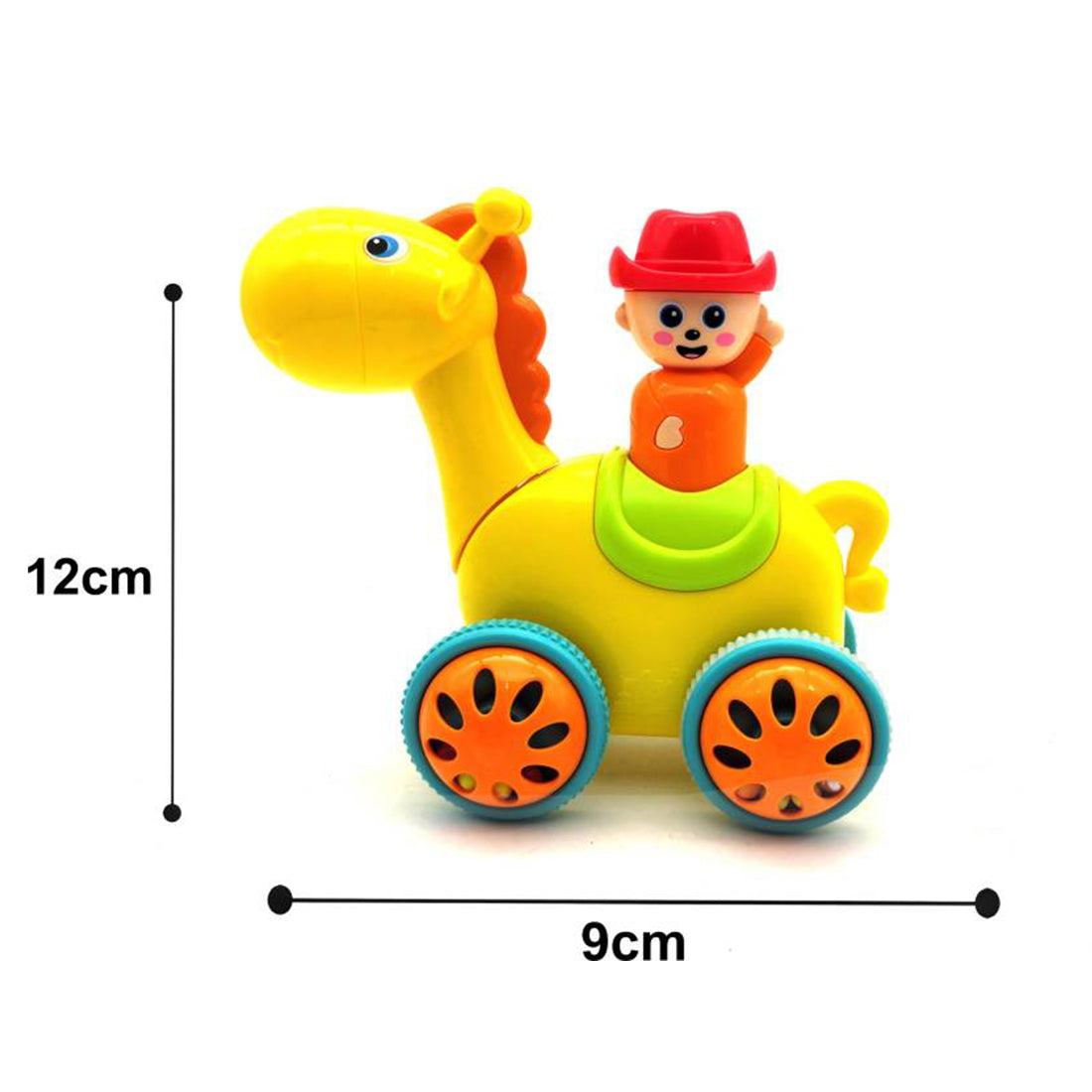 ToyBharat Press N Go Horse is a multicolour travel toy with a realistic design, perfect for kids aged 1–6 years. Safe, non-toxic, and durable, it's ideal for indoor and outdoor play and makes a great birthday gift.