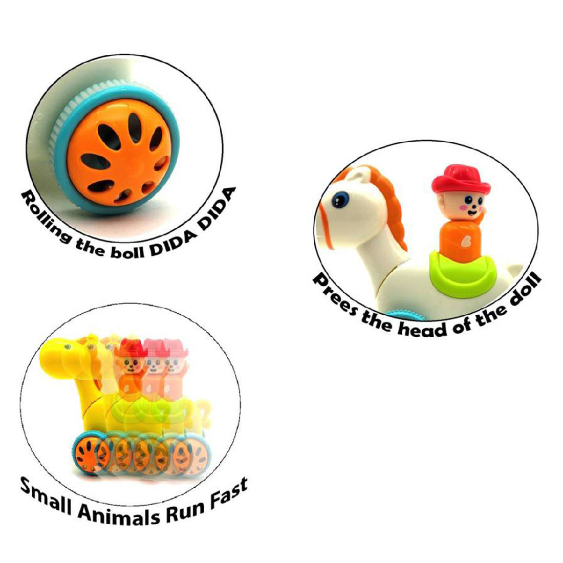 ToyBharat Press N Go Horse is a multicolour travel toy with a realistic design, perfect for kids aged 1–6 years. Safe, non-toxic, and durable, it's ideal for indoor and outdoor play and makes a great birthday gift.