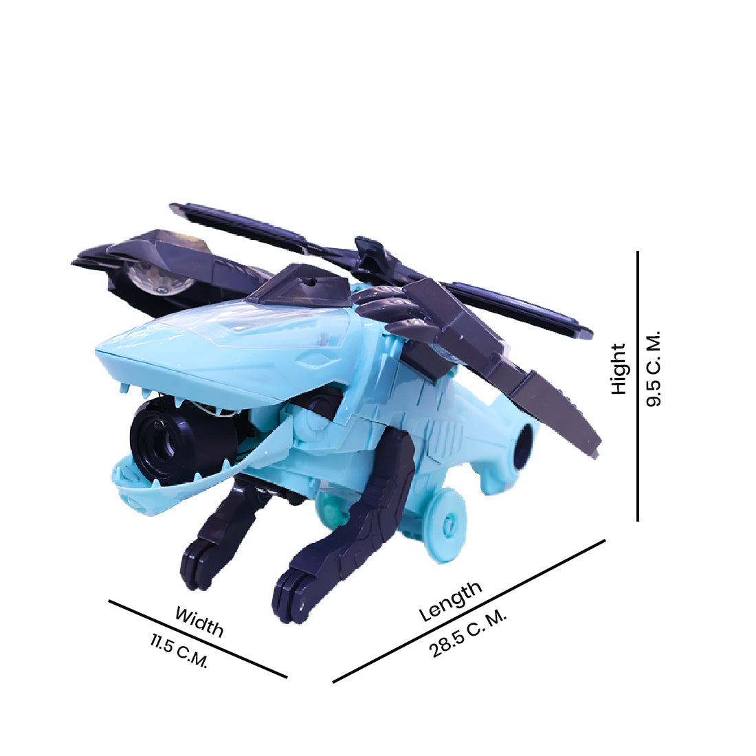 ToyBharat 2-in-1 Deformer Plane transforms from helicopter to dinosaur with lights, music, and smoke spray. Bump N Go motion adds fun, making it a perfect gift toy for toddlers and babies aged 0–3 years.
