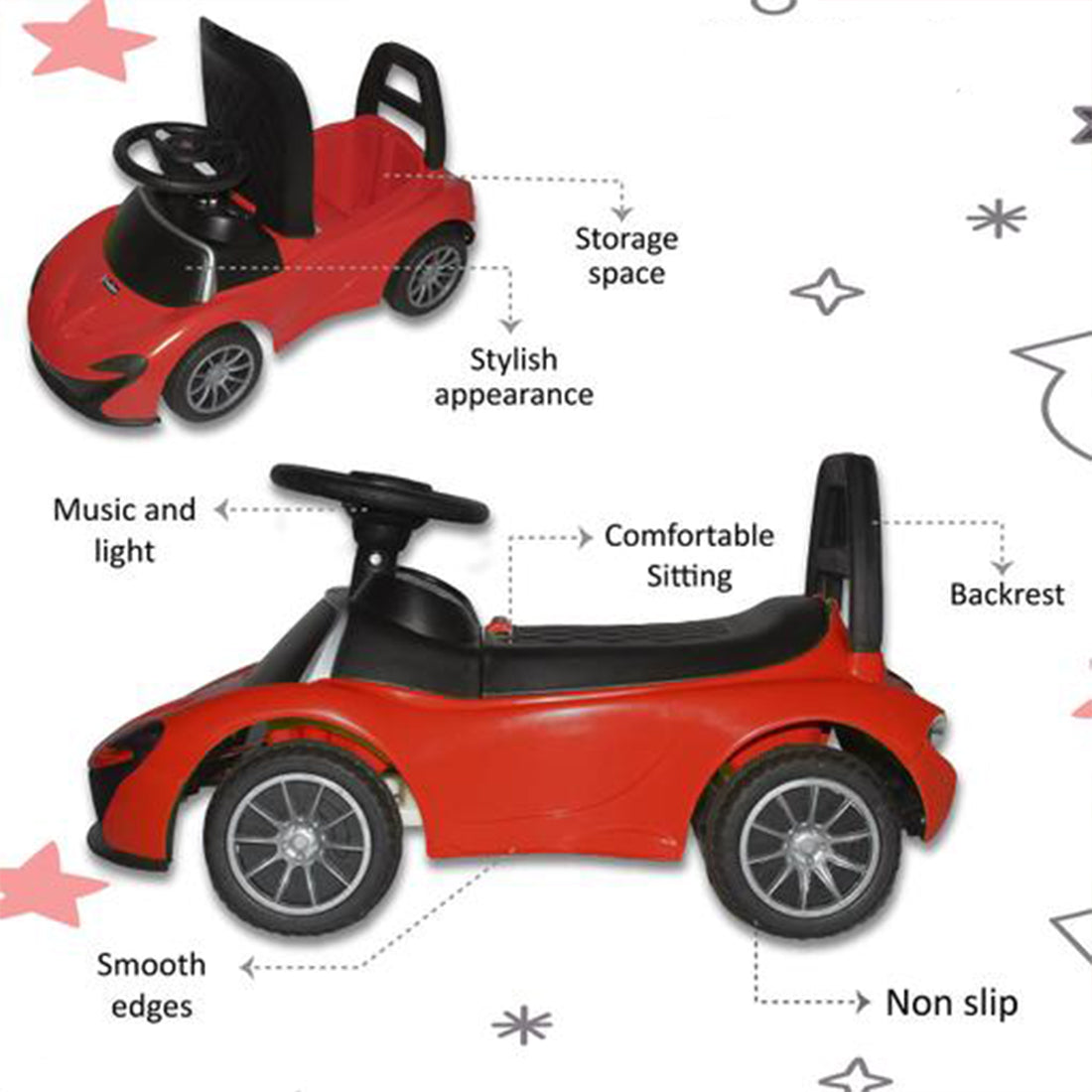 ToyBharat Spider Rider | Multicolour | Exciting ride-on tricycle car toy | Perfect for kids’ travel fun, balance, and adventurous playtime